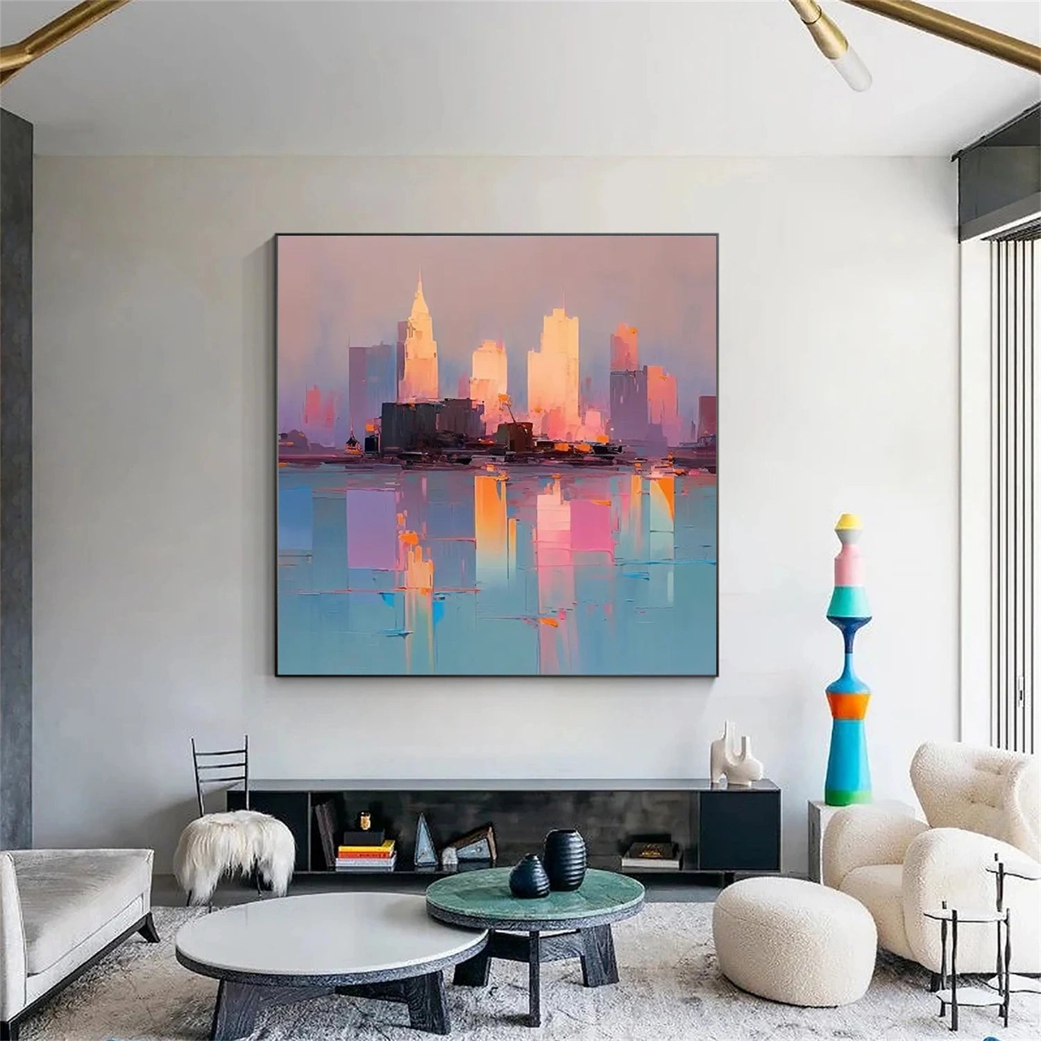 Abstract Urban Landscape Painting #UL 033 - Modern Wall Art for Living Room, Bedroom & Office Decor