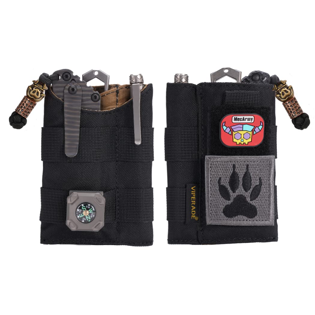 VIPERADE VE9 EDC Pocket Organizer - Tactical Multitool Sheath with 3 Slip Pockets & Patch Area for DIY | Compact Everyday Carry Pouch for Men's Outdoor Activities, Hiking, Camping & Daily Essentials