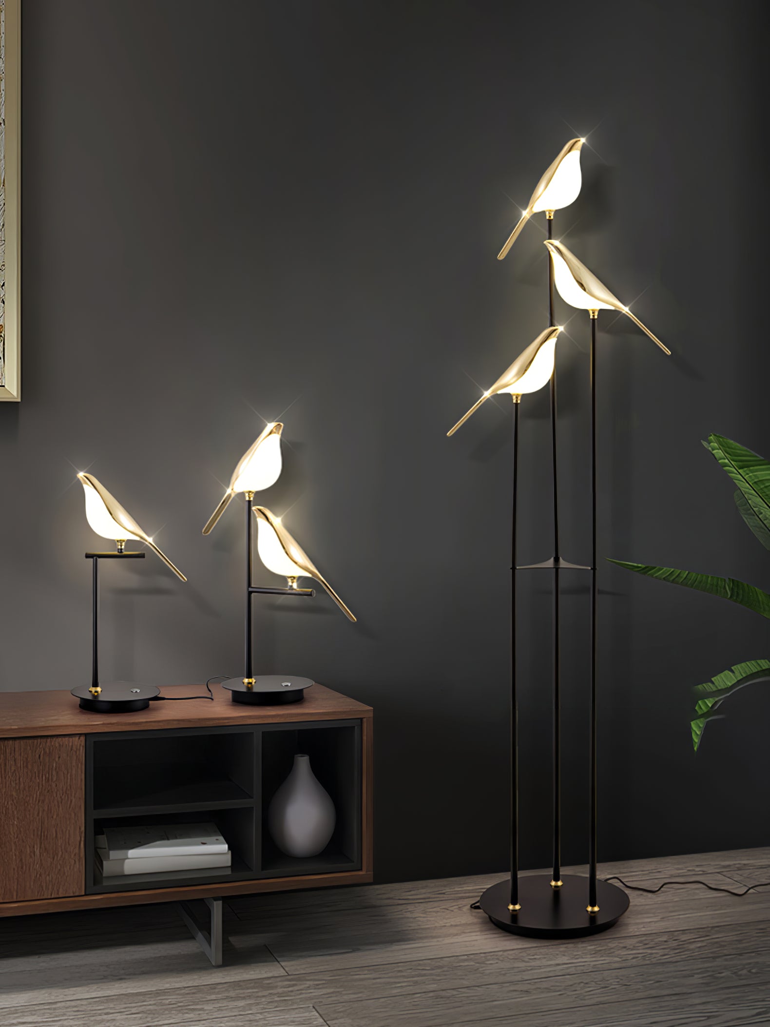 Magpie Perch Table Lamp - Modern Decorative Lighting for Bedroom, Living Room & Office - Adjustable Brightness & Energy Efficient LED Bulb