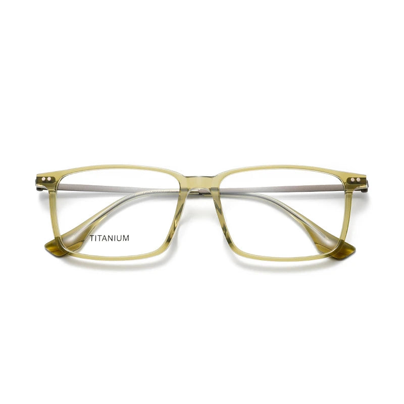 Aror Unisex Full Rim Square Acetate Titanium Eyeglasses 842195 - Lightweight Durable Glasses for Men & Women - Perfect for Reading, Work, and Everyday Fashion