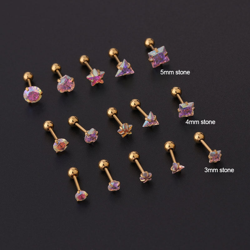 20G Cartilage Tiny Stud Earrings - Opal Stud Earrings for Women | HSPJ600 | Perfect for Daily Wear, Parties & Gifts