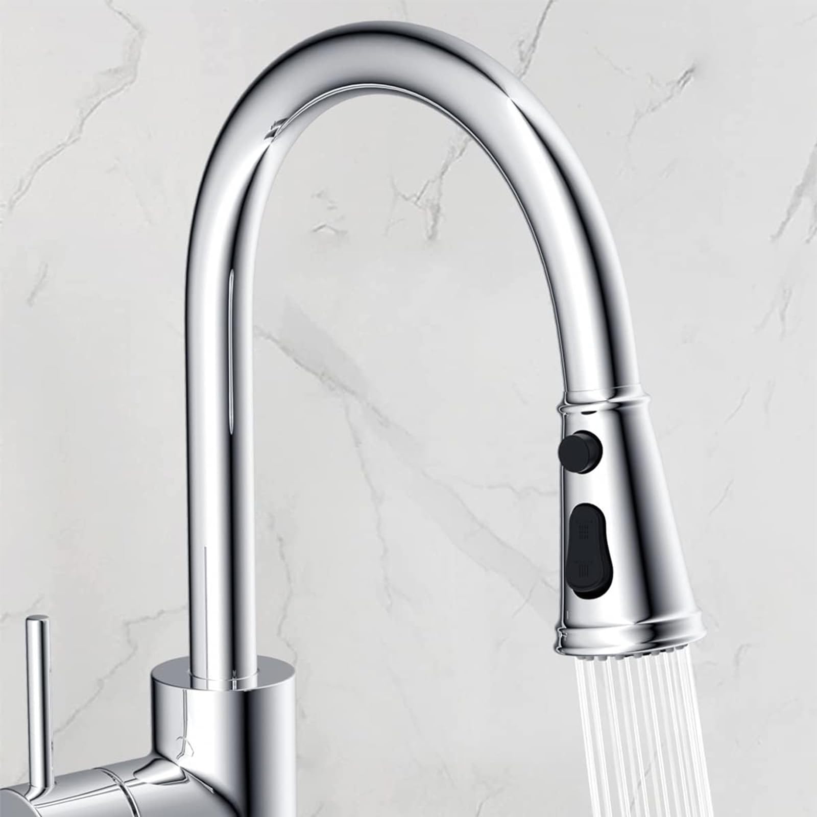 Premium Pull Down Kitchen Faucet Spray Head Replacement - 3-Function Sink Nozzle with 9 Adapters, Fits Moen, Delta, American Standard (Oil Rubbed Bronze) - Perfect for Dishwashing, Food Prep & Sink Cleaning