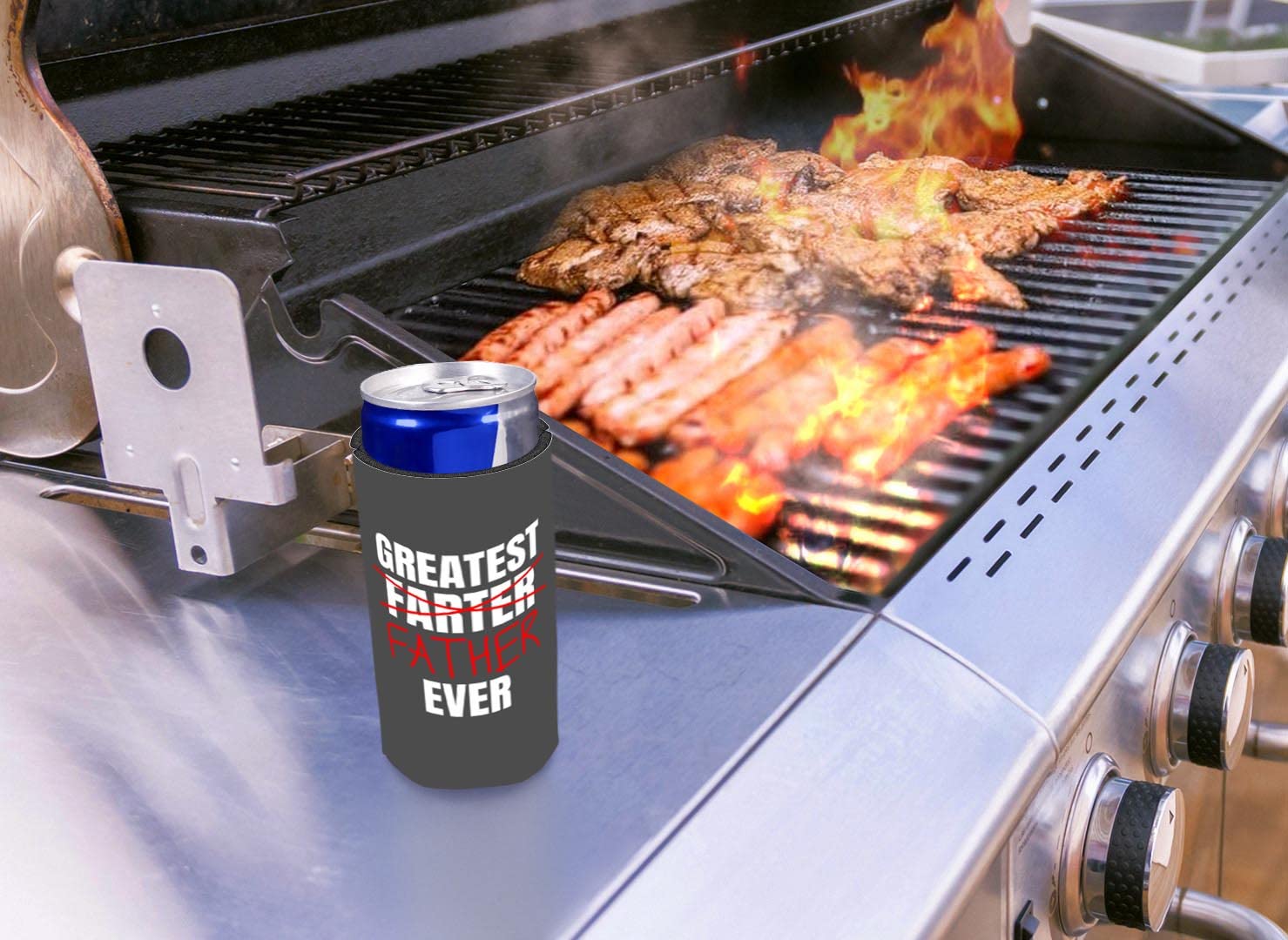 48-Pack Ultra Slim Can Coolers for Dad - Funny Father's Day Gifts from Daughter - Best 'Greatest Farter Father Ever' Novelty Beer Koozies - Perfect for BBQ, Golf Outings & Father's Day Celebrations