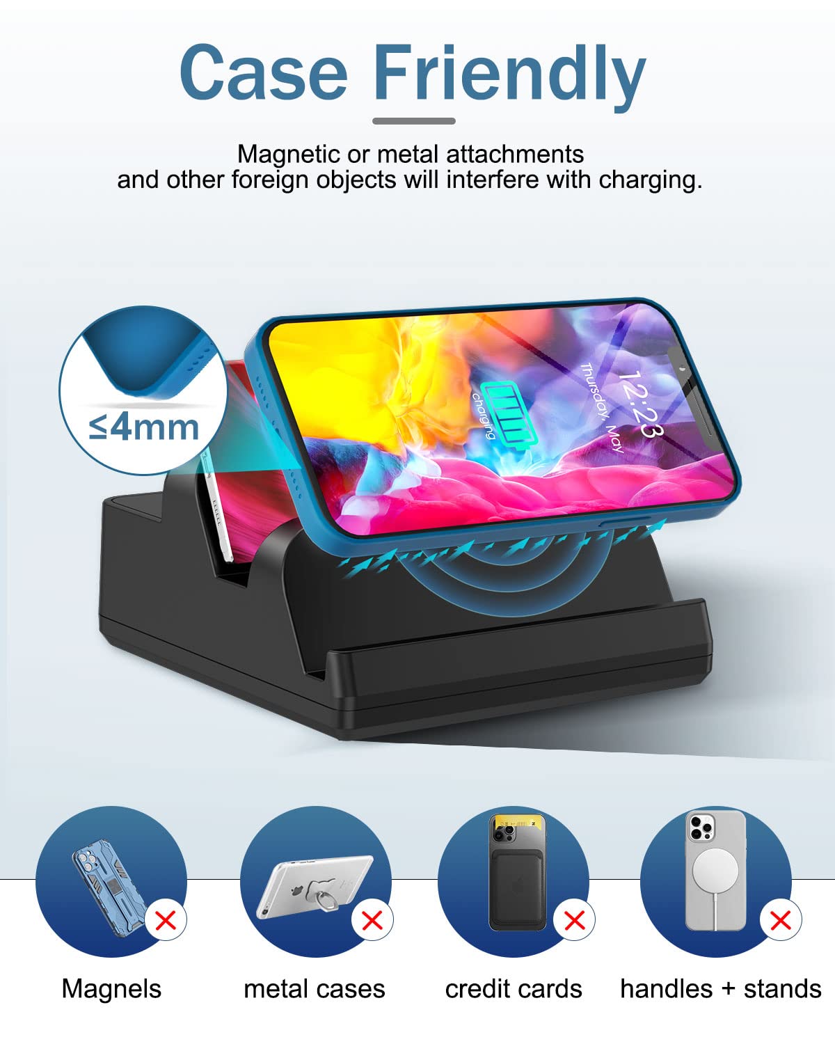 6-in-1 Wireless Charging Station with 15W Fast Charging - 2 QC & 2 PD USB Ports, 80W Multi-Device Charger for iPhone 14/13/12/11/X, Samsung Galaxy, Android Phones & Apple Watch - Perfect for Home, Office & Travel Charging Needs