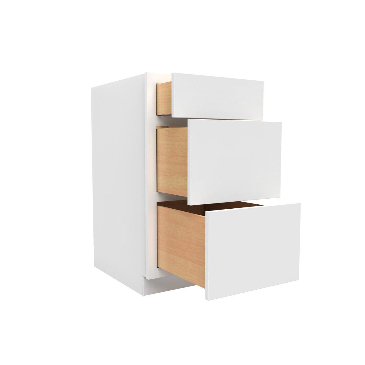 18 Inch Wide 3-Drawer Base Vanity Cabinet - Handicap Accessible Luxor White Shaker Style - Ready to Assemble (18W x 32.5H x 21D) - Perfect for Bathroom Remodel & ADA Compliant Spaces