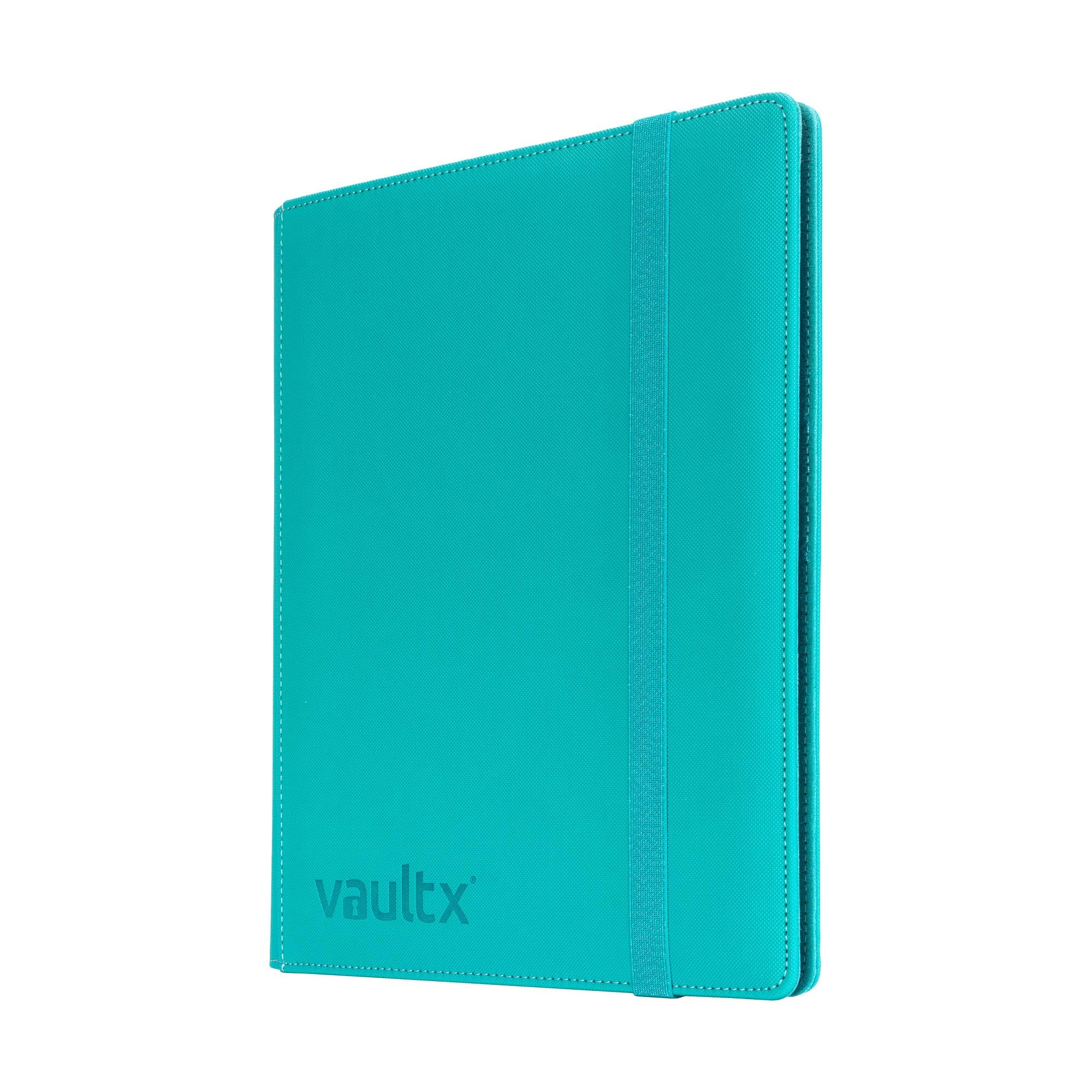Vault X Premium Exo-Tec Strap Binder - 9 Pocket Trading Card Album with 360 Side Loading Pockets - Secure TCG Card Holder for Pokemon, MTG & Sports Cards (Teal) - Perfect for Collectors, Tournaments & Storage