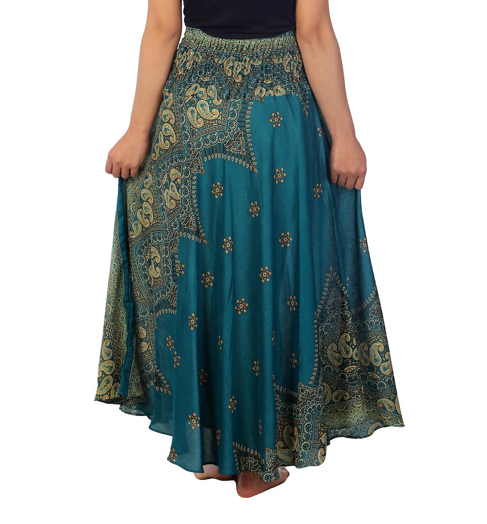 Lannaclothesdesign Women's Long Maxi Skirt - Bohemian Gypsy Hippie Style Boho Skirt for Summer | Perfect for Beach, Music Festivals & Casual Outings