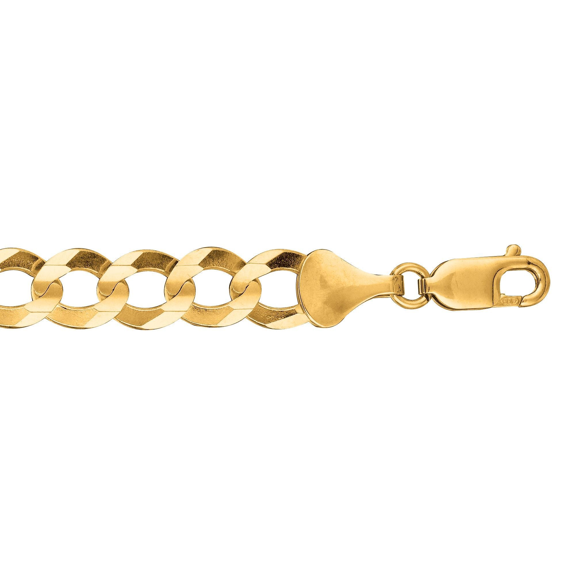 14K Gold 8.2mm Comfort Curb Chain Necklace - 26 Inch Durable Layering Jewelry for Women, Perfect for Everyday Wear & Gift Giving