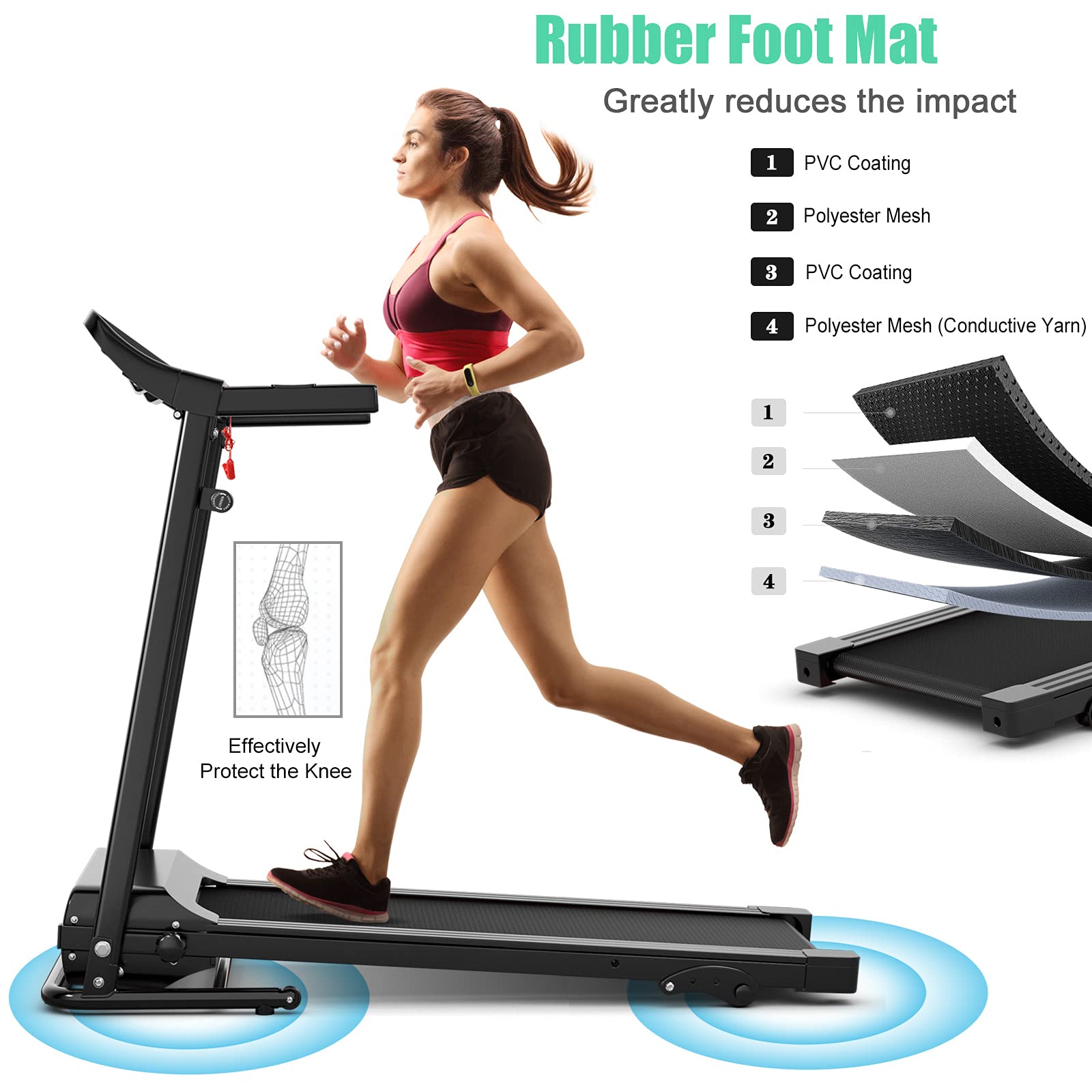GYMAX Foldable Treadmill for Home - Manual Incline Walking & Running Machine with 12 Preset Programs, Heart Rate Monitor - Space Saving Portable Treadmill for Small Spaces, Home Office & Apartment Workouts | Perfect for Cardio, Weight Loss & Indoor Exercise