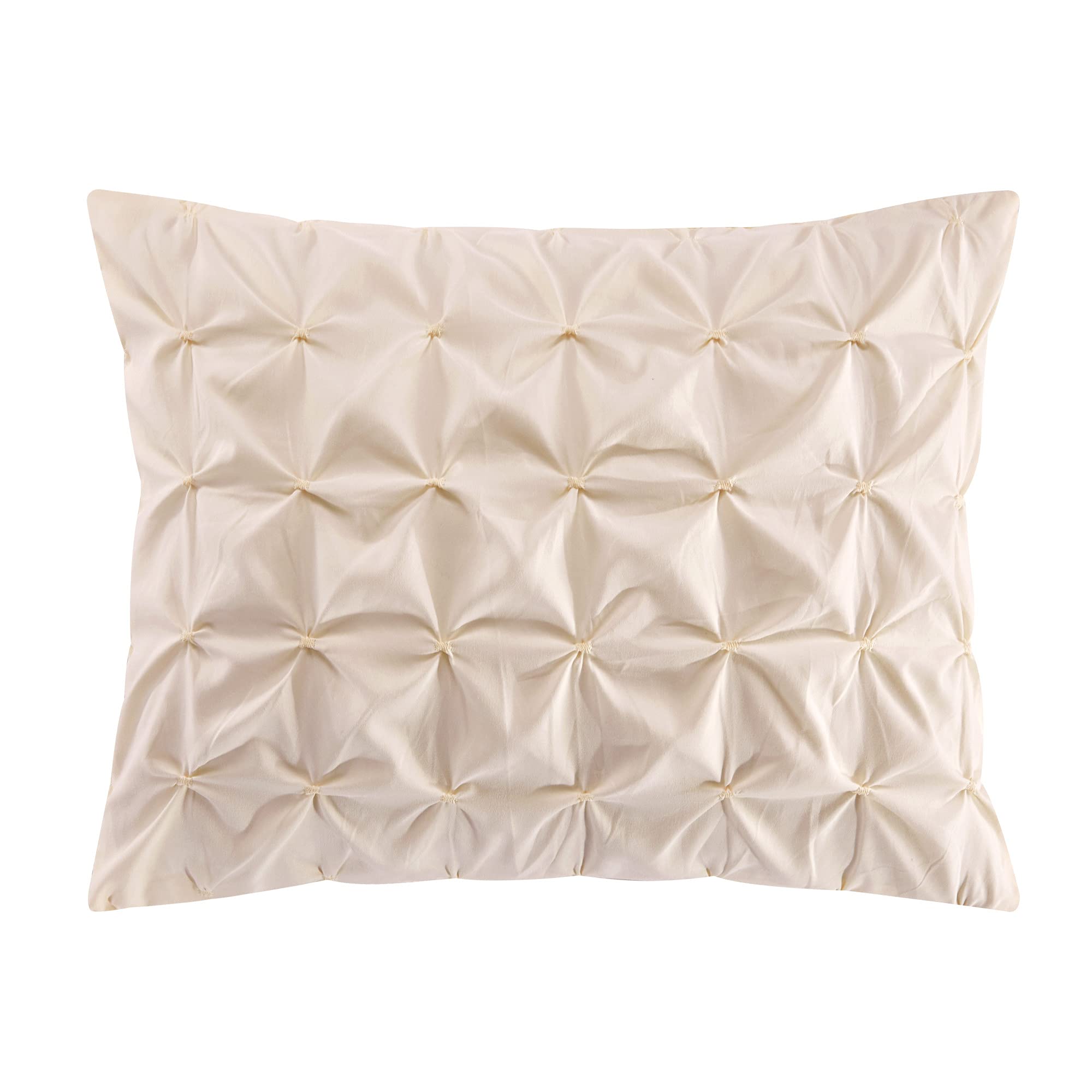 Chic Home Mercer 6-Piece Comforter Set with Pinch Pleat Box Design - Twin Size Beige Bed in a Bag | Includes Sheet Set & Decorative Pillow Sham | Perfect for Guest Rooms, Dorms & Cozy Bedroom Makeovers