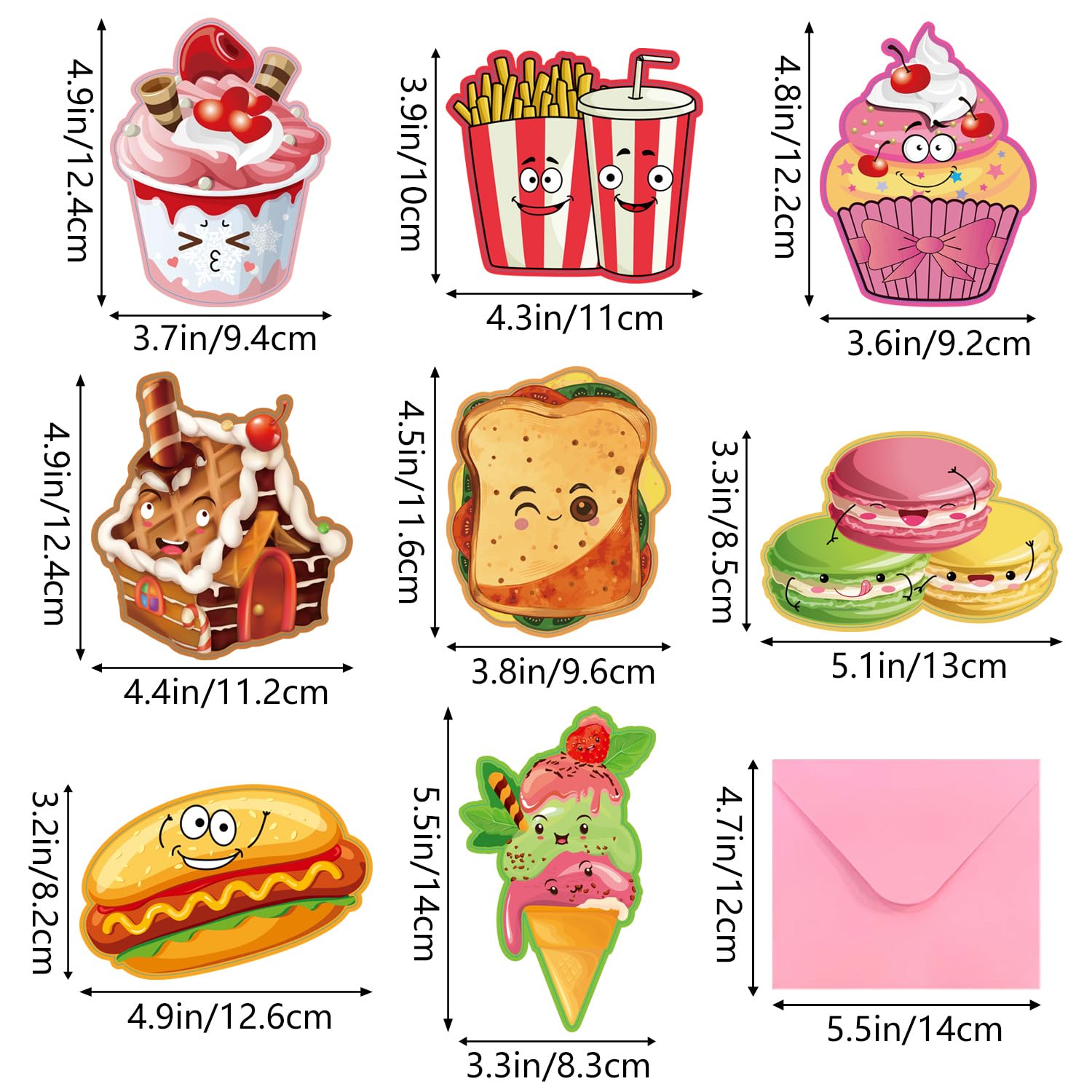 Valentine's Day Cards for Kids - 96 Pack with 32 Snack Valentine Cards, 32 Pink Gift Envelopes & 32 Stickers - Classroom Party Favors, School Exchange Gifts for Students - Perfect for Valentine's Day Celebrations & Classroom Activities