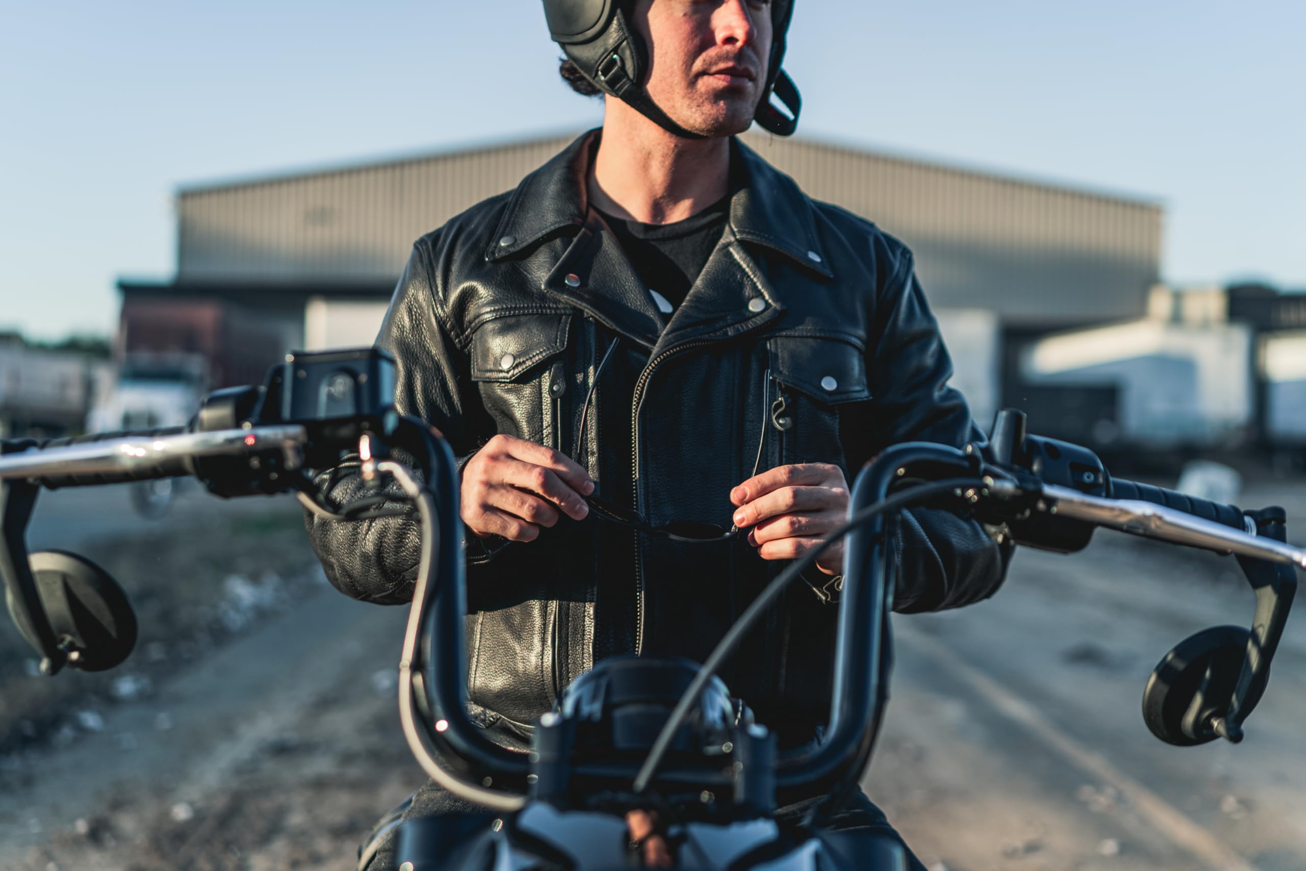 First Mfg Co - Mastermind Men's Black Leather Motorcycle Jacket for Bikers - Premium Riding Gear for Harley, Cruiser & Street Bike Enthusiasts