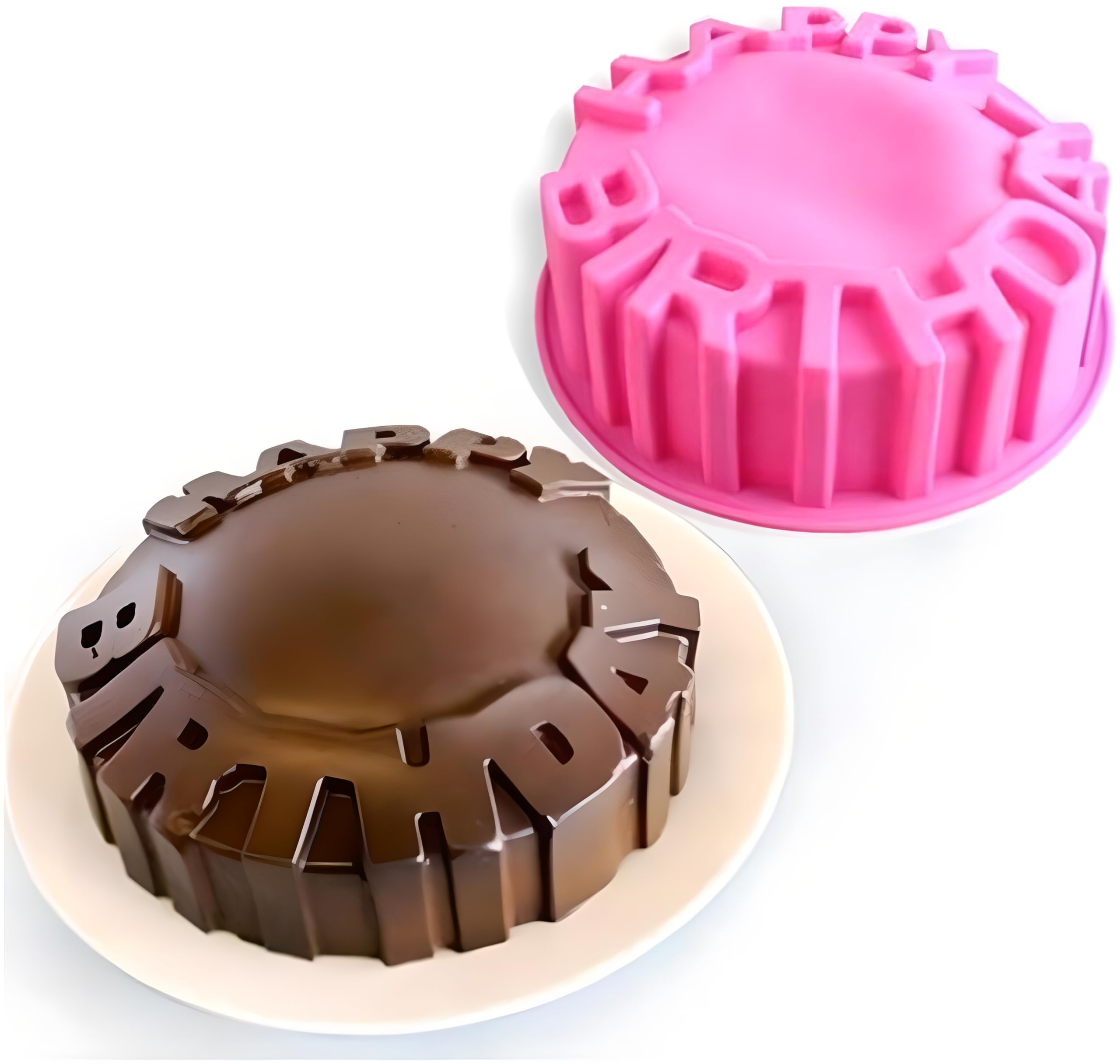 8 Inch Happy Birthday Cake Mold Pan - Non-Stick Silicone Baking Mold for Birthday Party, Anniversary, Wedding Cakes - Perfect for Home Baking & Professional Decorating