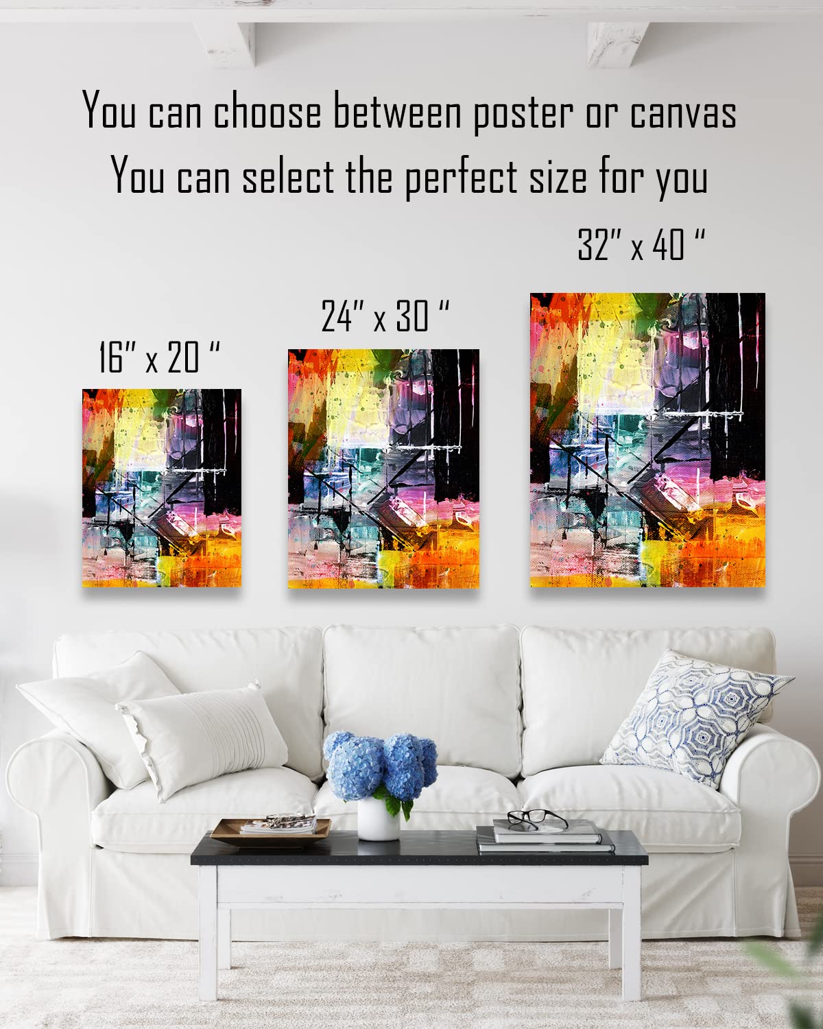 Abstract Wall Art Canvas - 32x40 Inch Ready to Hang Modern Home Decor for Living Room & Bedroom - Perfect for Contemporary Interior Design & Housewarming Gifts