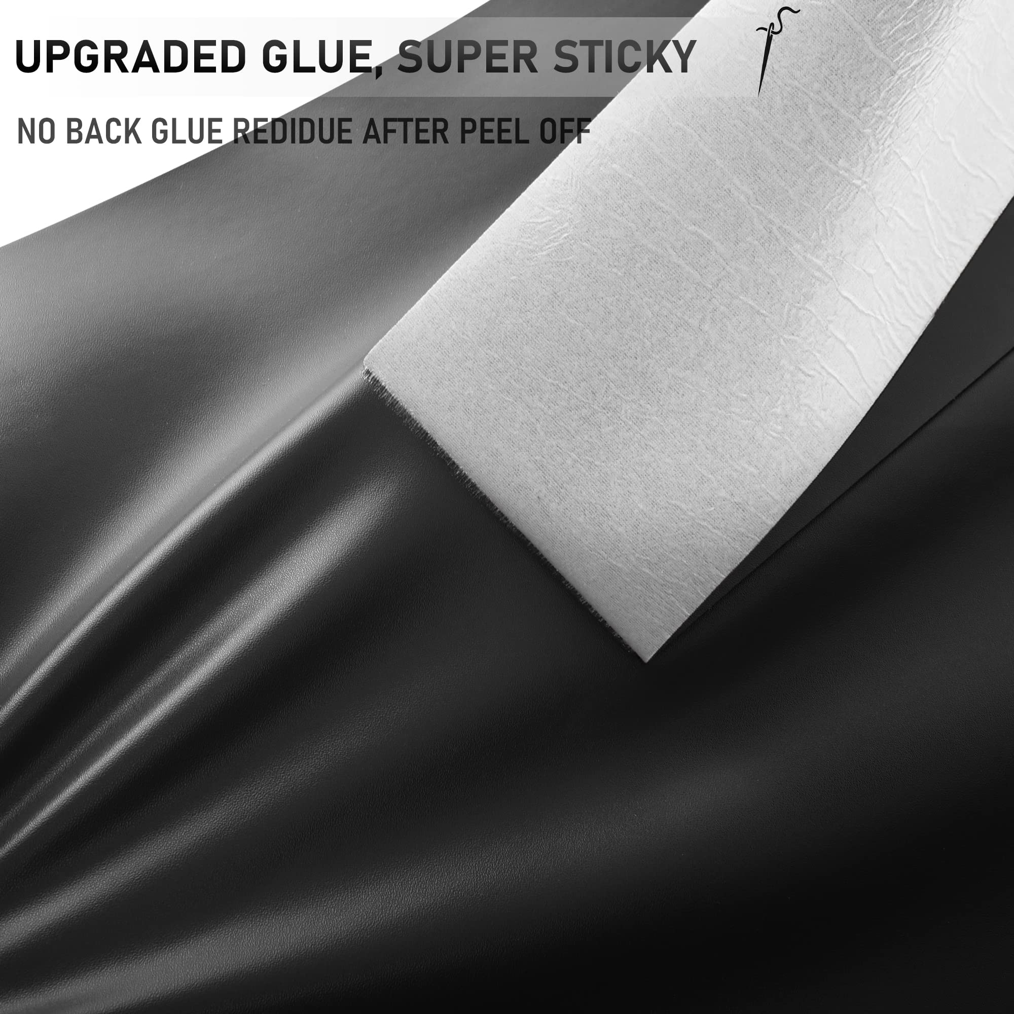 YAFLC Self-Adhesive Leather Repair Patch Tape - 8.3×11 Inch Black Vinyl Leather Repair Kit for Furniture, Car Seats, Chairs, Couch, Sofa & Jackets | Perfect for Home, Office & Vehicle Interior Restoration
