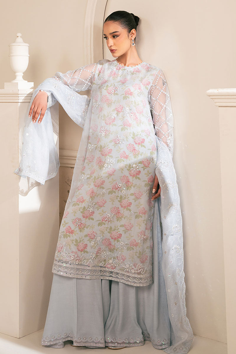 ICY BLING 4PC ORGANZA EMBROIDERED SUIT SET - Elegant Embroidered Party Dress for Women | Perfect for Weddings, Prom, Evening Gala & Special Occasions