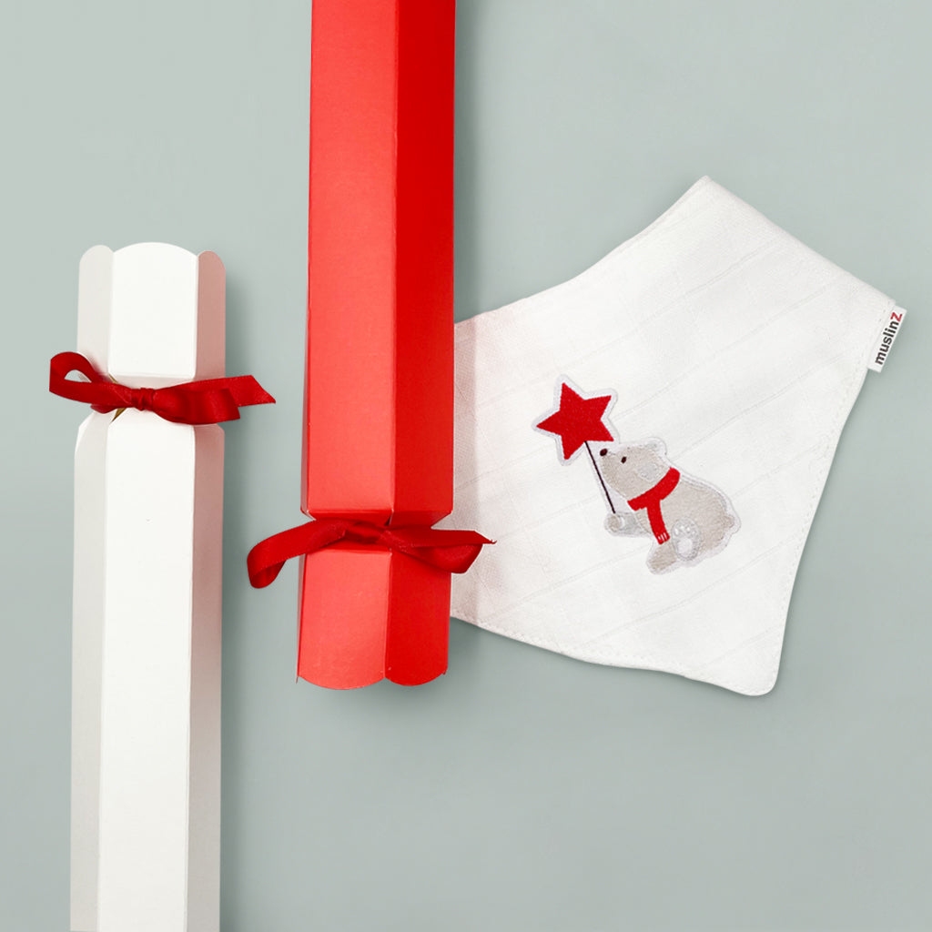 Baby's First Christmas Teddy Bear Bib - Soft & Adorable for Holiday Photos & Mealtime - Perfect Gift for Newborns & Infants