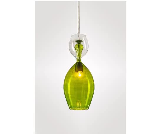 Modern Green Glass Pendant Lights for Dining Room, Kitchen Island & Living Room Ceiling | Stylish Hanging Light Fixture for Home Decor | Perfect for Farmhouse, Industrial & Contemporary Interior Design