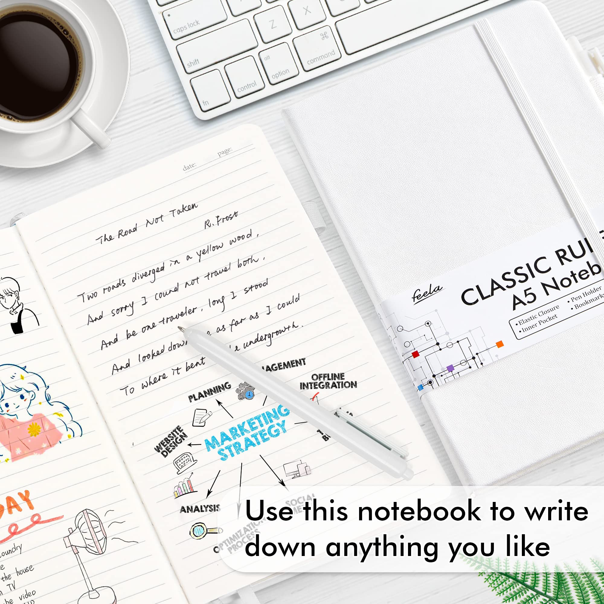 Feela 24 Pack College Ruled Notebooks - A5 Size 5.1