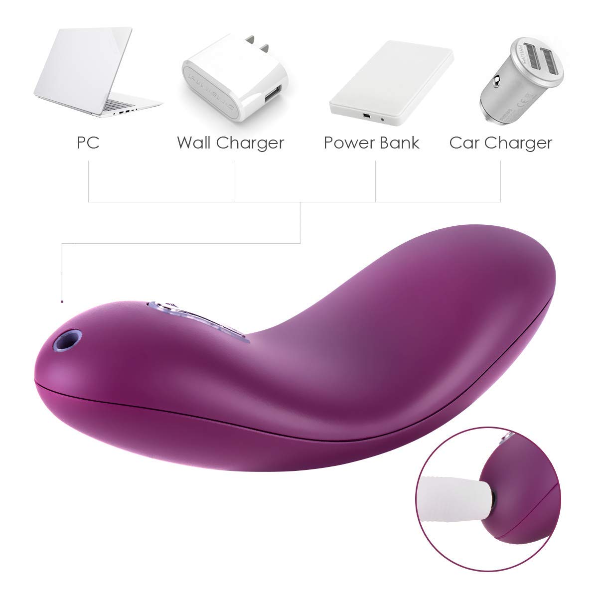 SVAKOM Echo Rechargeable Clitoral Vibrator for Women - Tongue-Shaped Stimulator, Adult Sex Toy for Couples & Beginners (Violet) | Perfect for Solo Play & Couples Intimacy