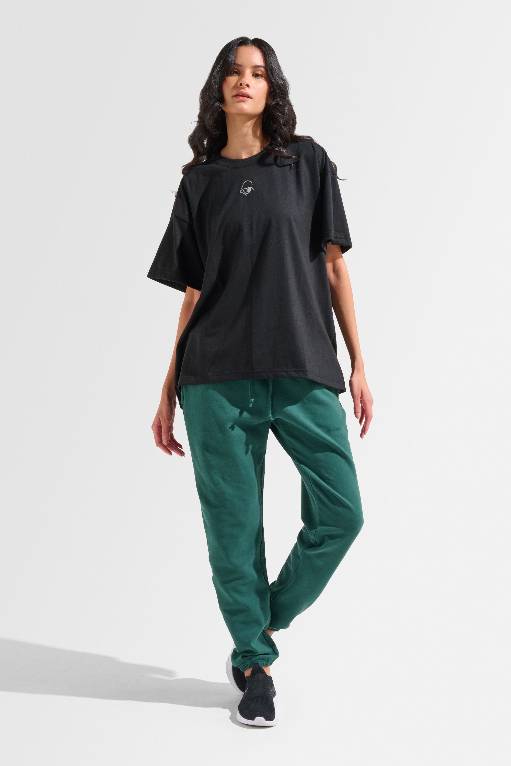 Oversized T-Shirt for Women - Soft Cotton Relaxed Fit Tee - Black Casual Shirt for Everyday Wear, Lounge & Street Style