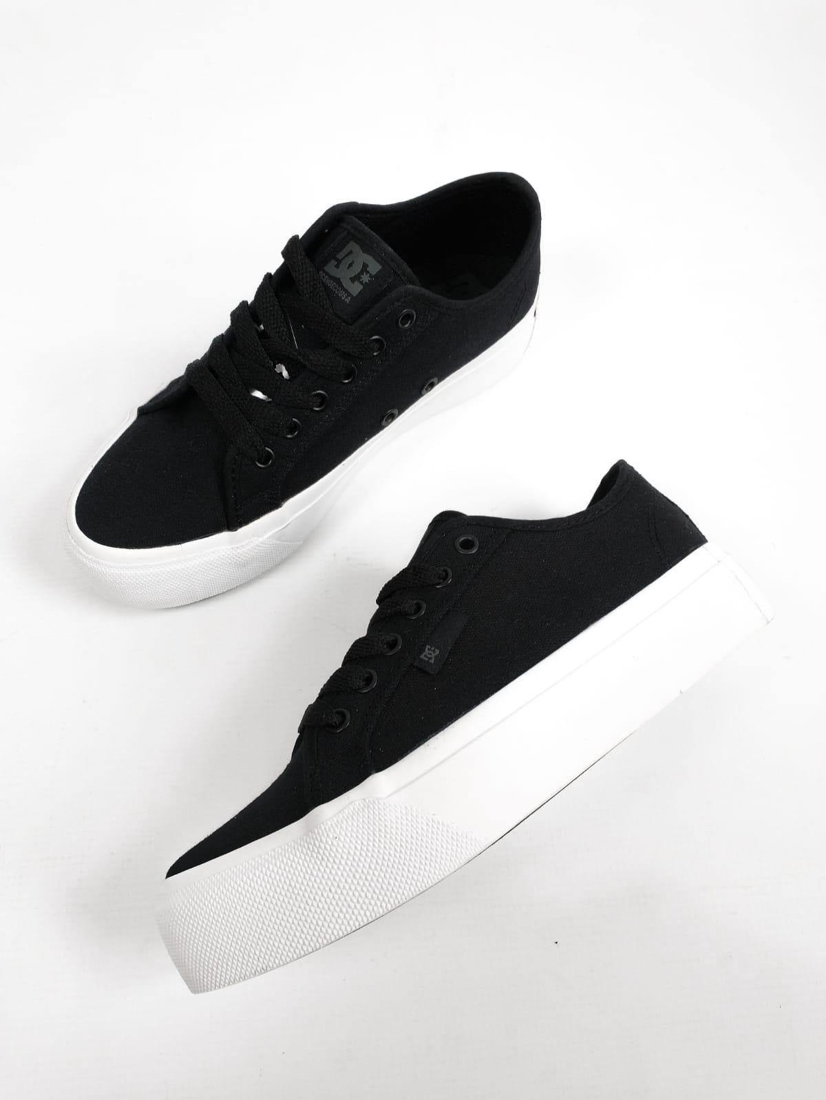 DC Manual TX Skate Shoes - Black & White Platform Sneakers for Men & Women | Perfect for Skateboarding, Streetwear & Casual Fashion