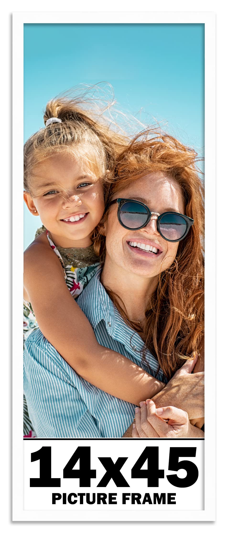 White Wood Picture Frame 14x45 Inches - Premium Artwork Display for Home, Office & Gallery Decor