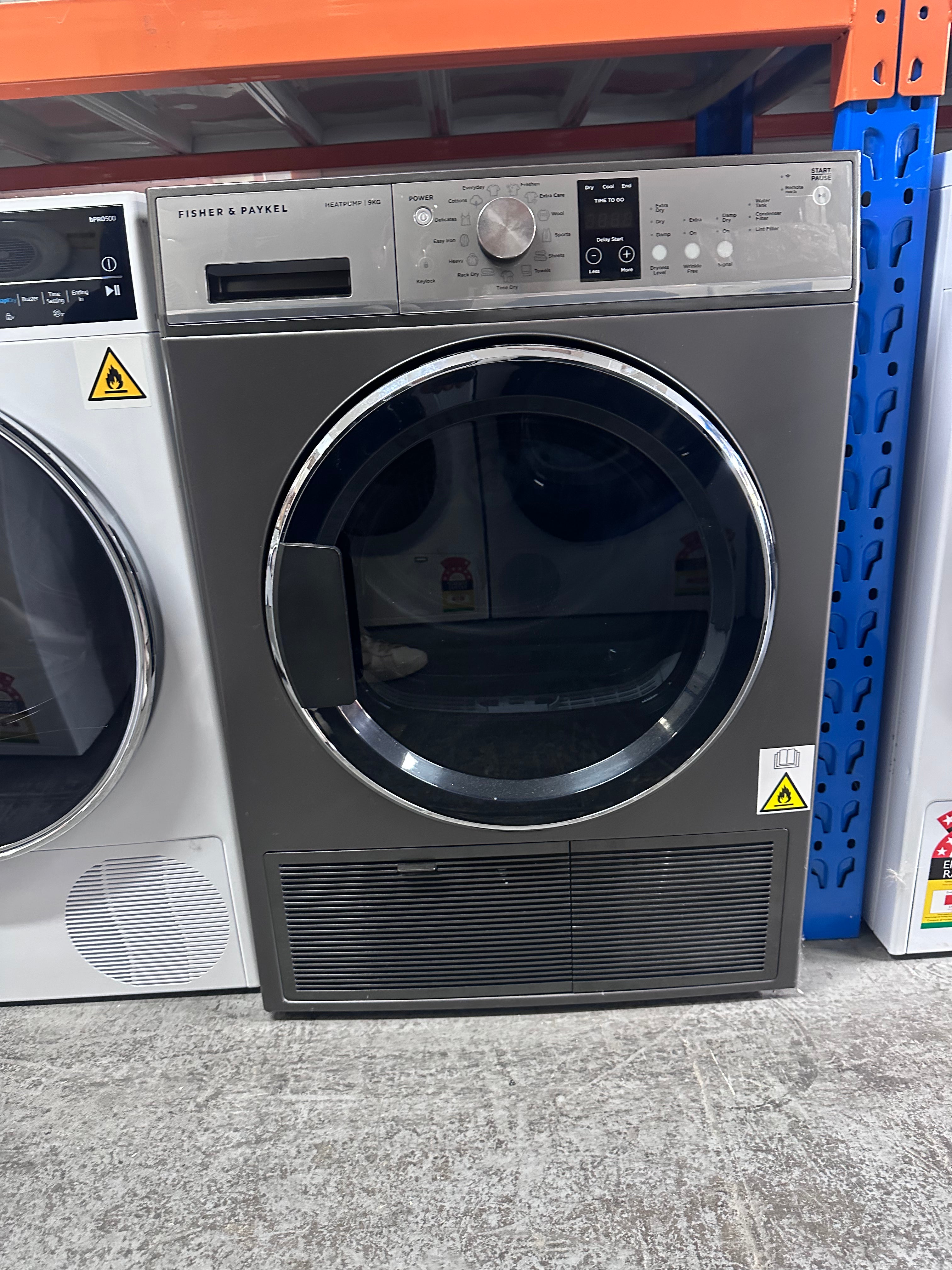 Fisher & Paykel DH9060PG2 9kg Heat Pump Dryer in Graphite - Energy Efficient Laundry Solution for Apartments & Small Homes [Factory Second]
