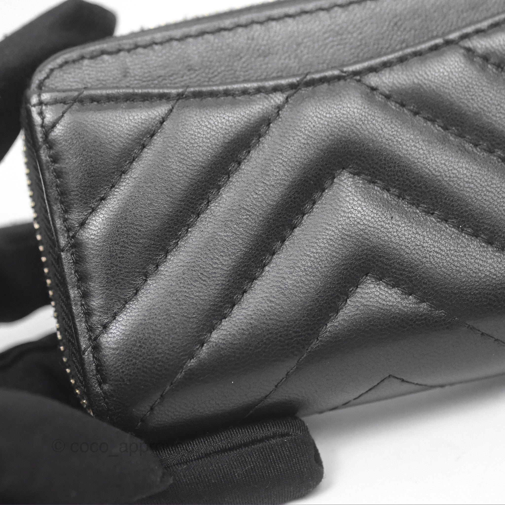 Chanel Chevron Zipped Coin Purse - Black Lambskin with Gold Hardware | Luxury Small Wallet for Women | Perfect for Parties, Travel & Everyday Use
