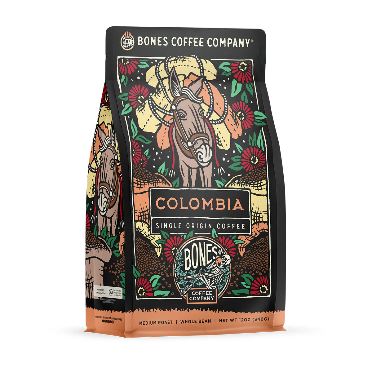 Premium Colombia Single Origin Coffee Beans - 12oz Bag | Rich & Smooth Arabica for Home Brewing, Office & Gifting