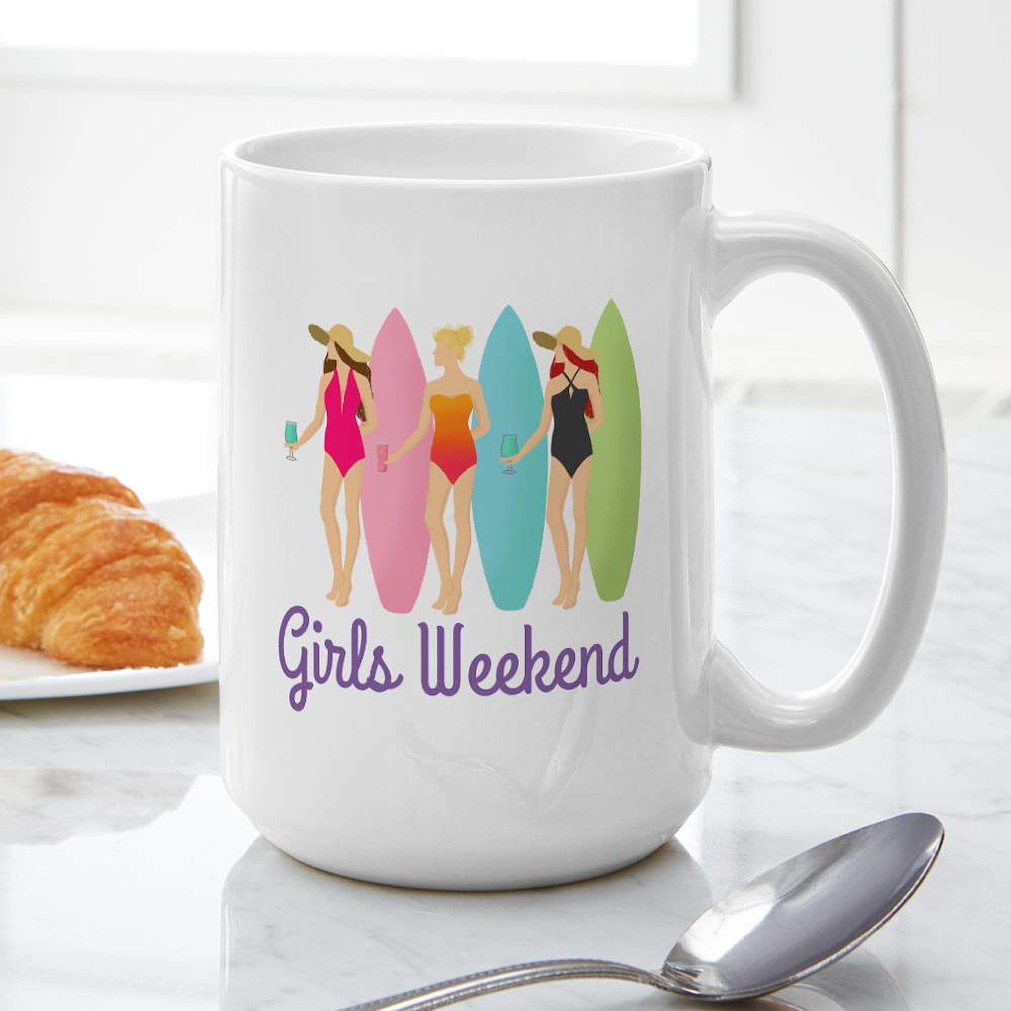 Girls Weekend 15 oz (444 ml) Ceramic Coffee Mug - Perfect for Bachelorette Parties, Bridal Showers & Girls Night Out - Funny Gift for Best Friends