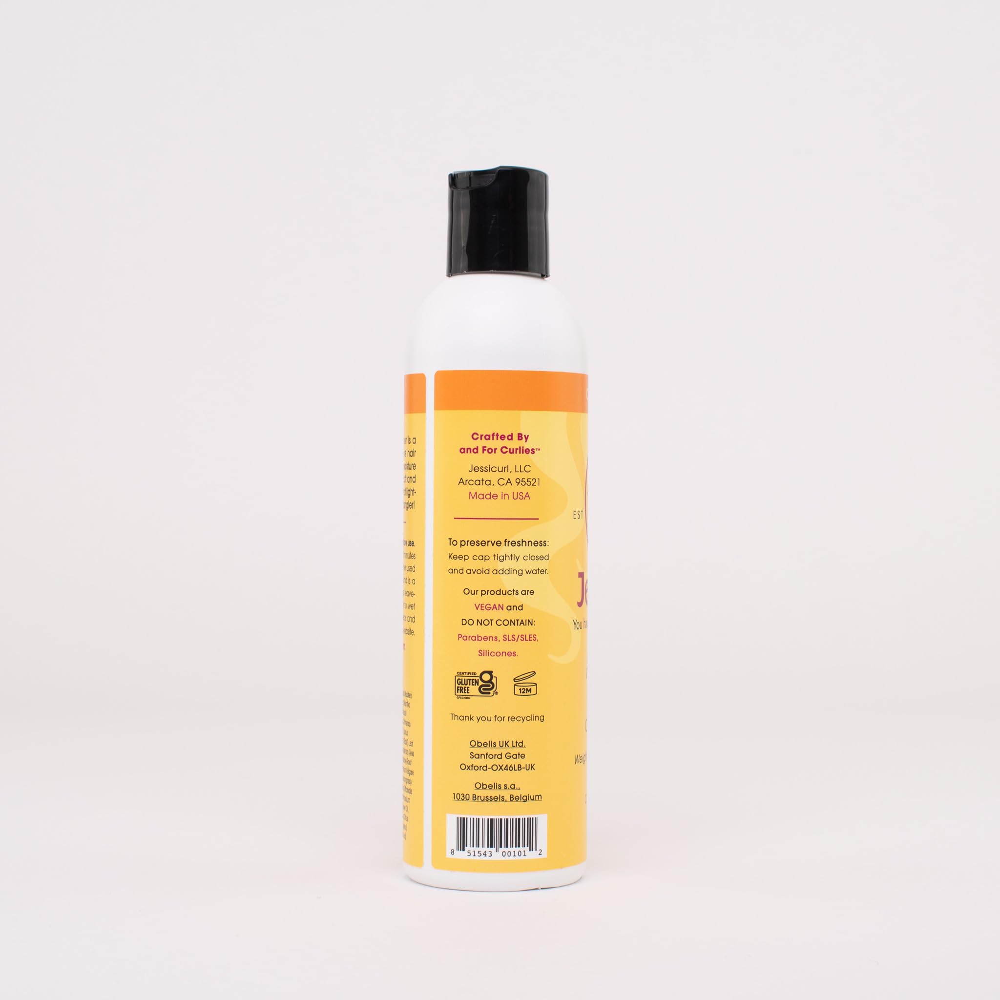 Jessicurl Aloeba Daily Conditioner for Curly Hair - Citrus Lavender Scent, 8 Fl Oz | Leave-In Conditioner & Detangler for Fine, Wavy & Coily Hair | Hydrating & Frizz Control for Daily Hair Care Routine