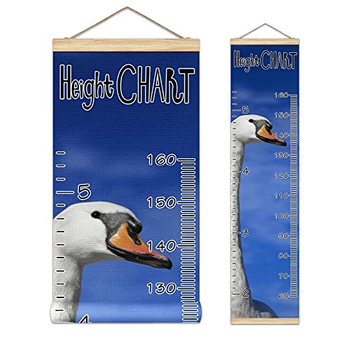 Kids Growth Chart - Cute Swan Height Measurement Wall Ruler for Children | Nursery Decor, Birthday Gift & Room Decoration | Perfect for Tracking Child Development in Bedrooms & Playrooms