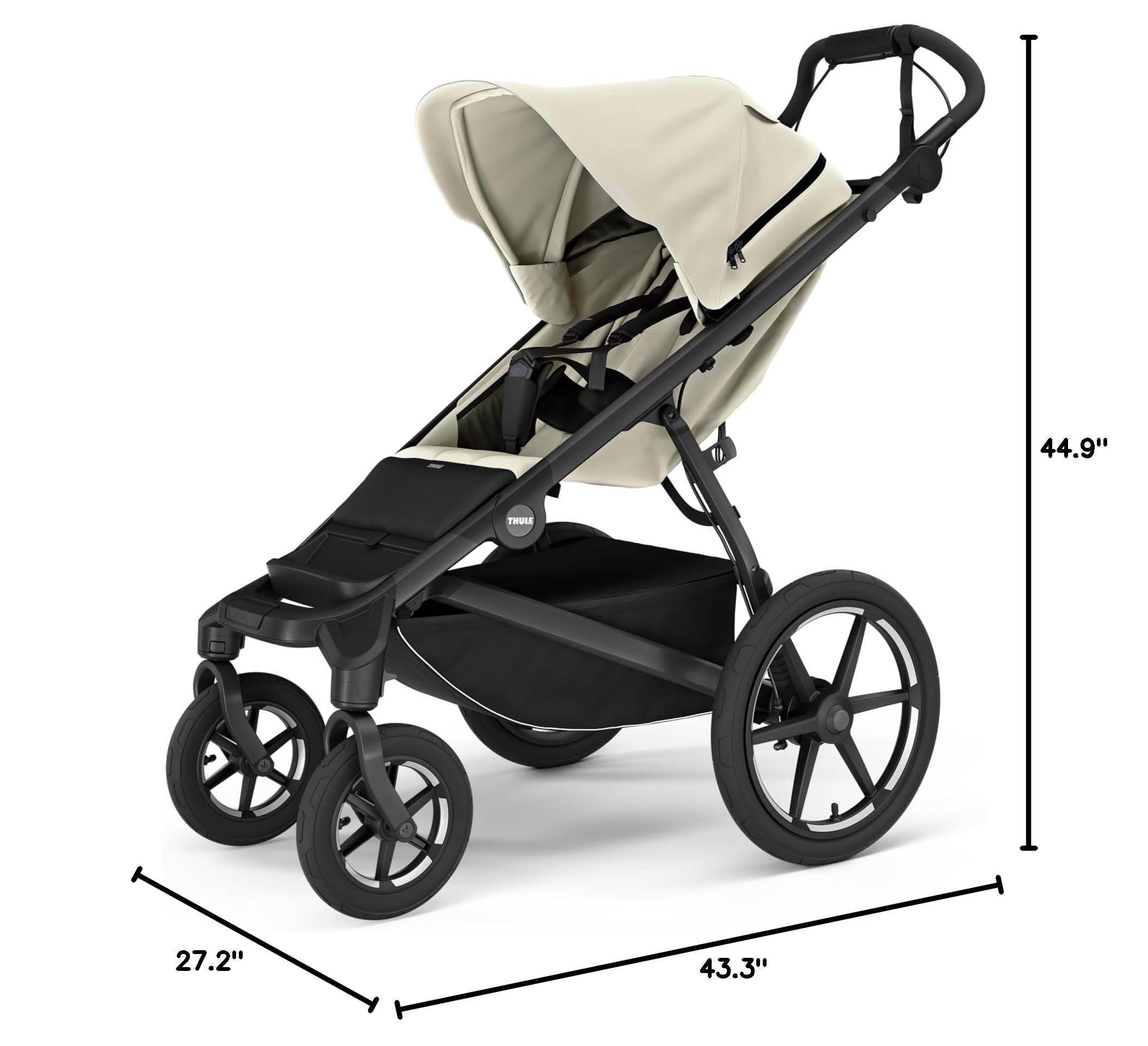 Thule Urban Glide 4-Wheel All-Terrain Jogging Stroller for Single Child - Full Suspension System, Air-Filled Tires, Adjustable Recline Seat with Built-in Leg Rest - Perfect for Running, Hiking & City Walks with Your Baby