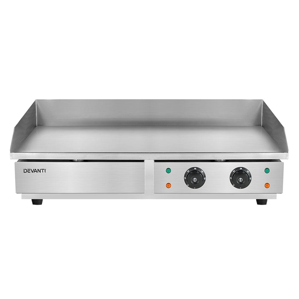 Devanti 73cm Commercial Electric Griddle - 4400W Heavy Duty BBQ Grill Plate for Restaurants, Catering & Outdoor Cooking