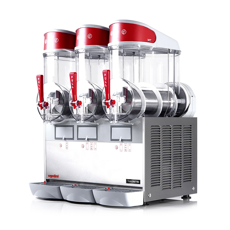 Nella Ugolini MT3 10 Liter Commercial Slushy Machine with Triple Bowl - Perfect for Bars, Restaurants, and Convenience Stores