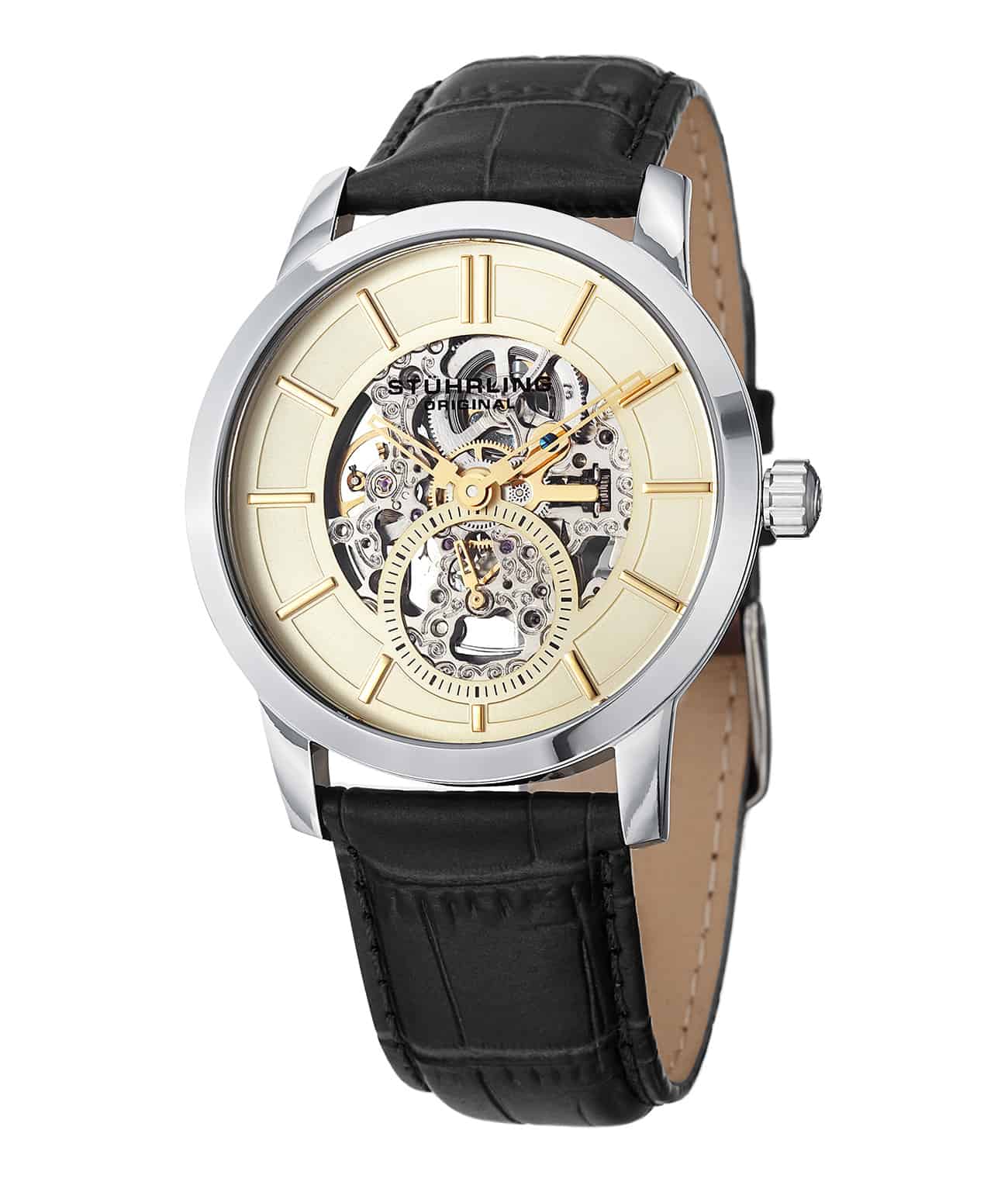 Delphi 924 Hand-Wound 42mm Skeleton Watch for Men - Luxury Mechanical Timepiece for Business, Formal & Special Occasions