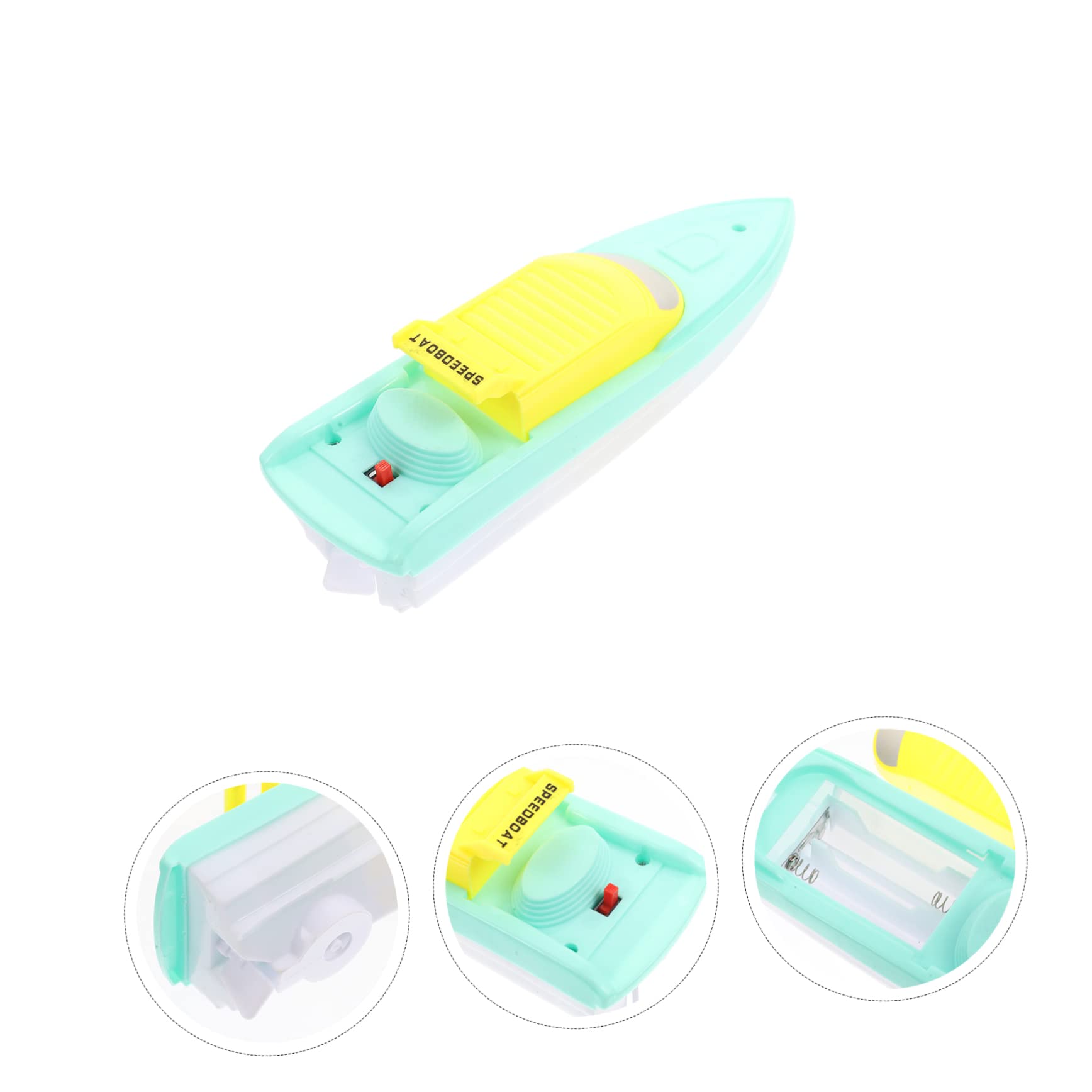 VICASKY 4-Piece Cartoon Speed Boat Bath Toys Set - Floating Sailboat Bathtub Toys for Kids - Durable Plastic Water Play Toys for Toddlers & Children - Perfect for Bathtime Fun, Pool Parties & Outdoor Water Play