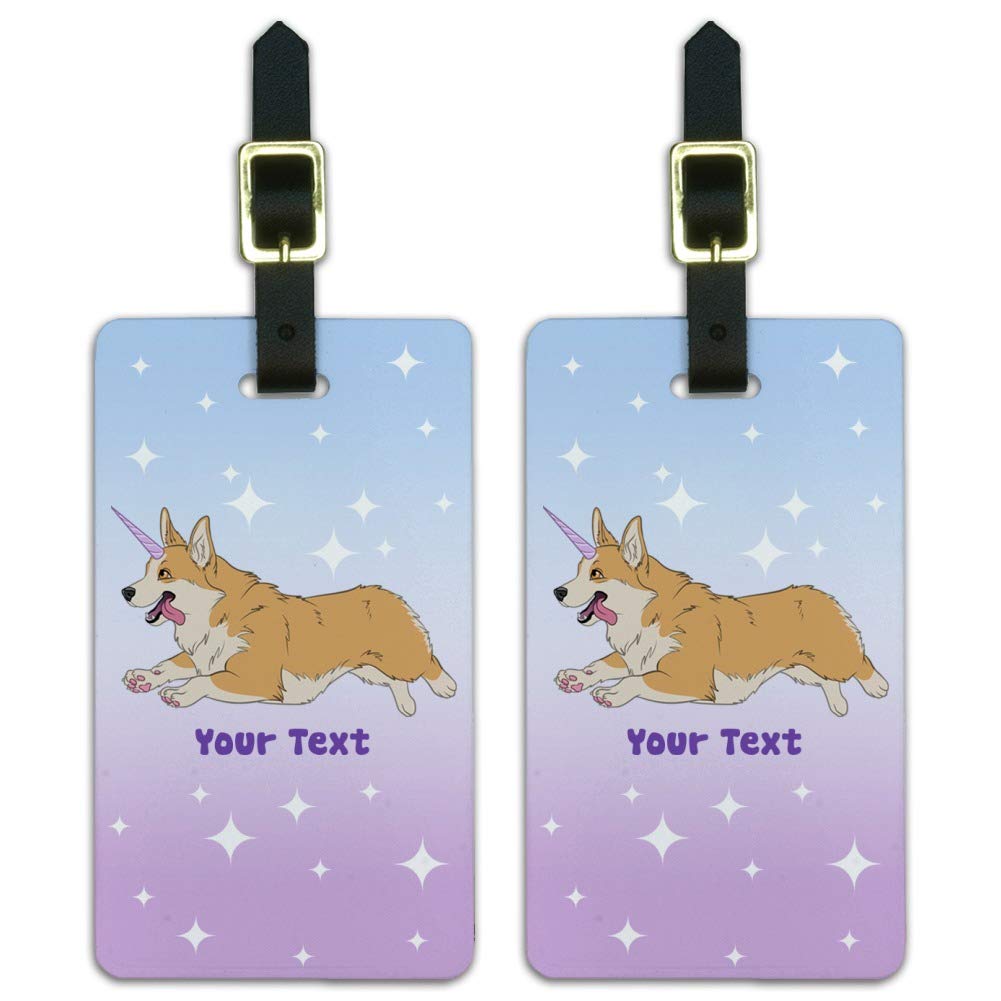 Custom Unicorgi Luggage Tags - Personalized 1 Line Engraved ID Tags for Travel (Set of 2) - Perfect for Suitcases, Backpacks & Carry-Ons