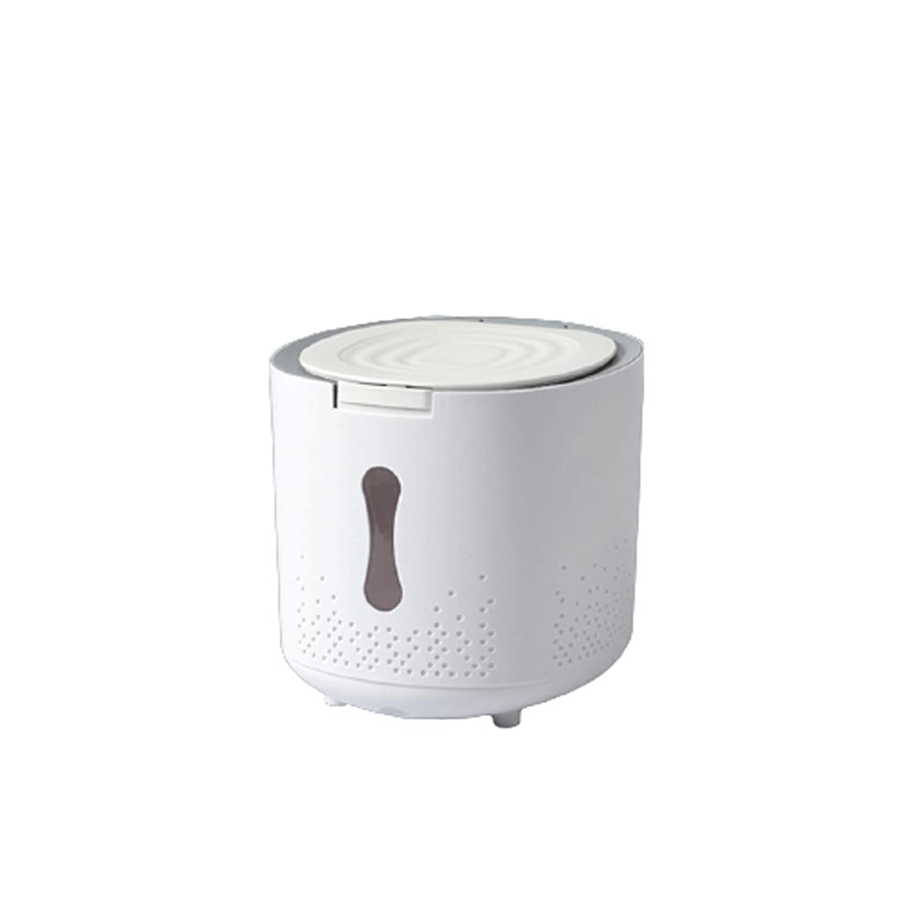 White Sealed Grain Container with Measuring Cylinder - 27.5X30X27cm Rice Bucket & Cereal Dispenser for Kitchen Storage | Perfect for Measuring Rice, Flour, Sugar & Dry Food Ingredients | Airtight Food Storage Solution for Pantry Organization