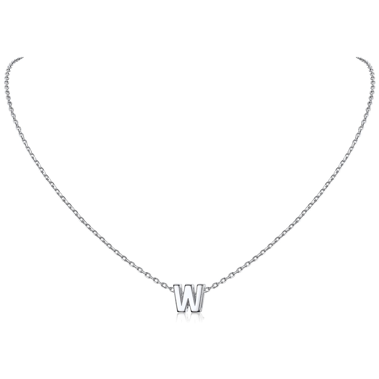 ChicSilver 925 Sterling Silver Initial Necklace for Women - Personalized Dainty Letter Pendant Jewelry - Elegant Gift with Gift Box - Perfect for Birthdays, Anniversaries & Everyday Wear