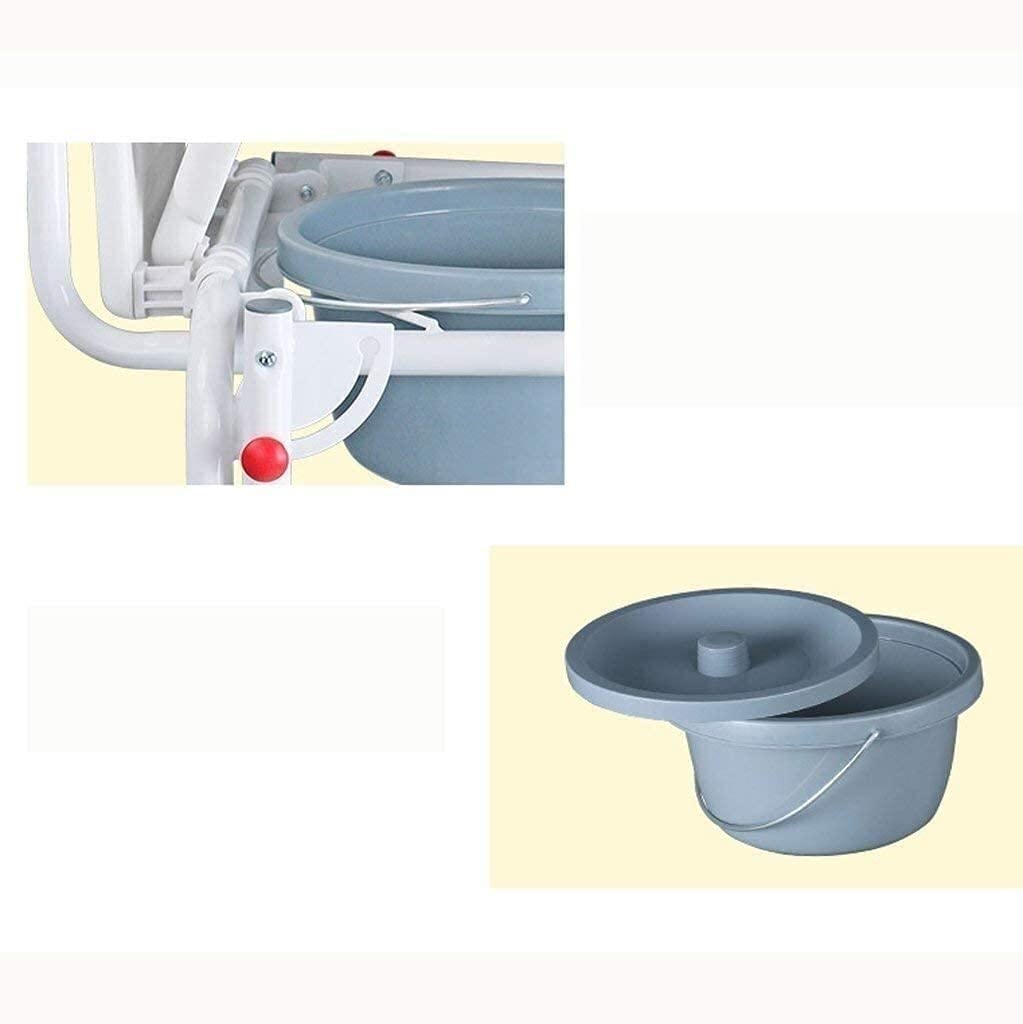 Portable Adjustable Bedside Commode Chair - Shower Toilet Seat for Elderly & Pregnant Women - White - Ideal for Home Care, Post-Surgery Recovery & Bathroom Safety
