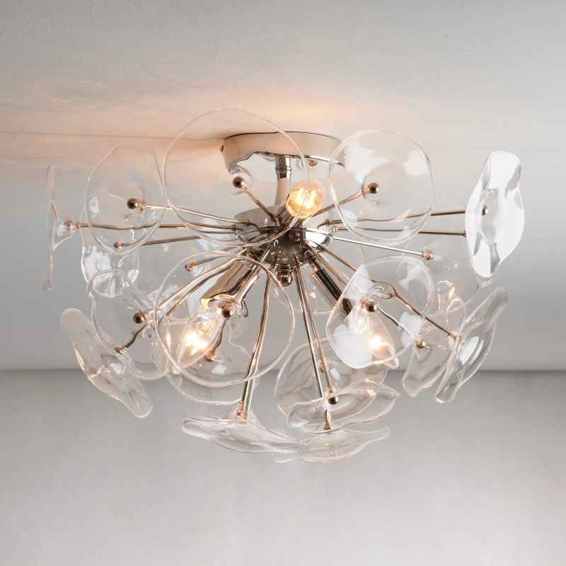 Lily Flushmount Ceiling Light - Modern Floral LED Fixture for Bedroom, Hallway & Living Room - Energy Efficient Home Decor Lighting