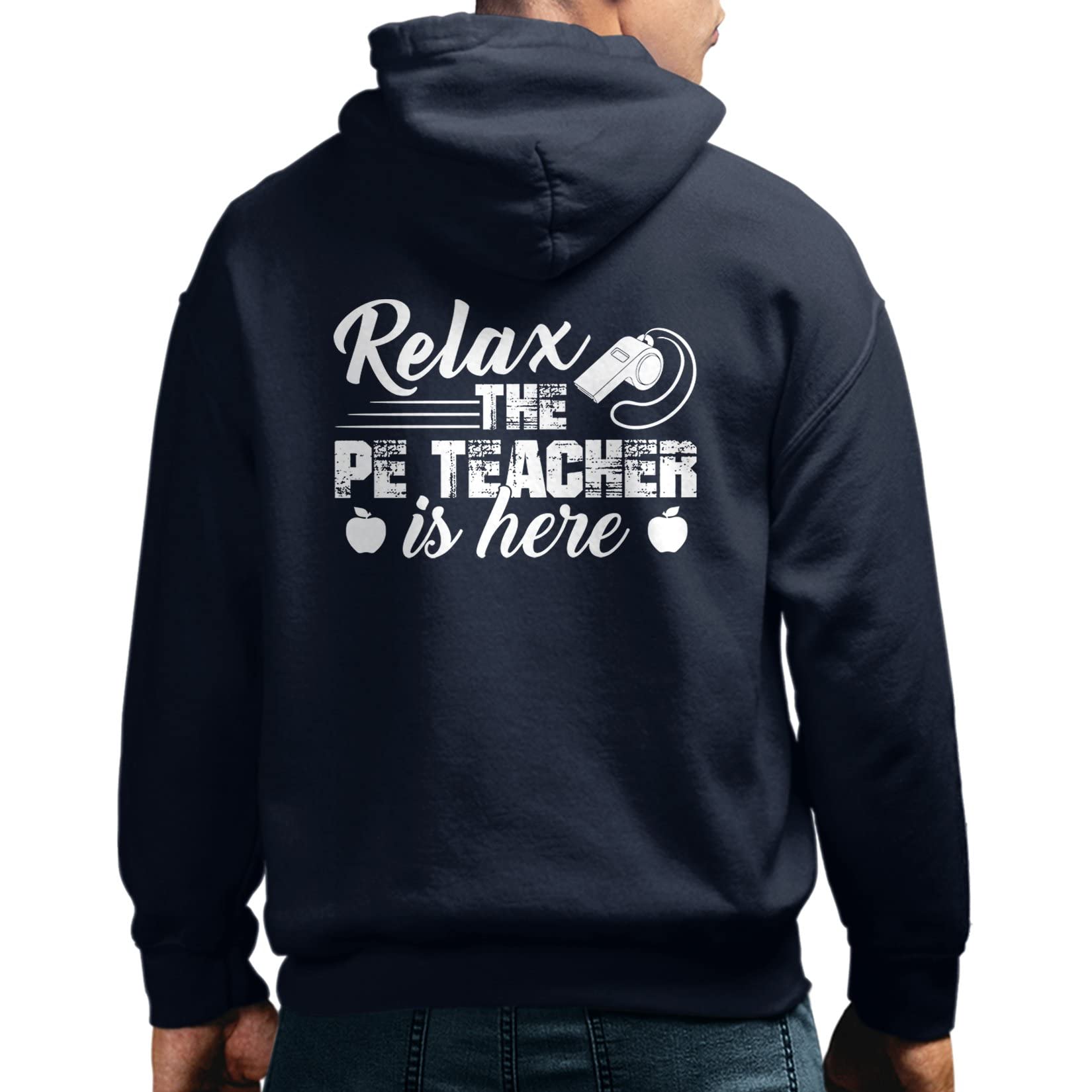 PE Teacher Gift Sweatshirt for Men & Women - 'Relax The PE Teacher Is Here' Funny Gym Hoodie - Perfect for Coaching, Sports & Casual Wear