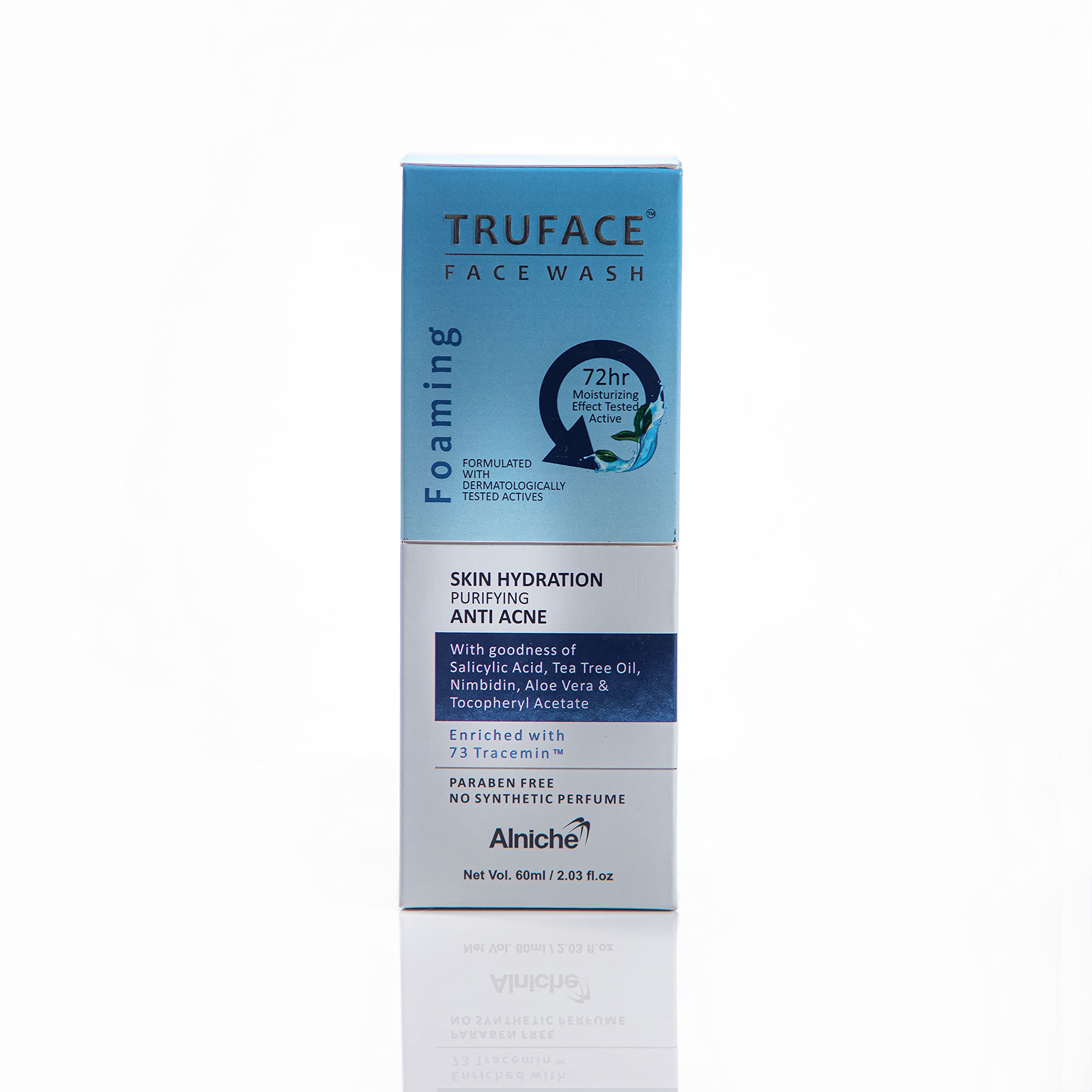 THE 9192 Alniche Tru-face Foaming Face Wash - 60ml Gentle Cleanser for Acne & Oily Skin | Daily Facial Cleansing for Men & Women | Perfect for Travel & Gym