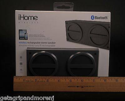 iHOME Grey Mini Rechargeable Bluetooth Stereo Speaker with Rubberized Finish - Portable Wireless Speaker for Home, Office, Travel & Outdoor Use