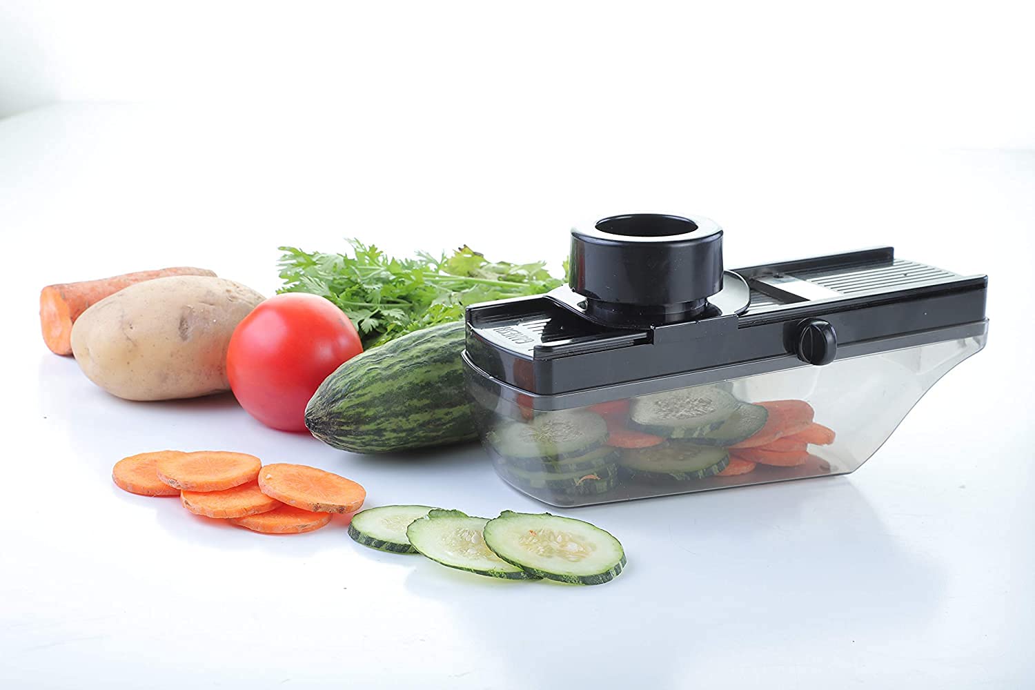 Premium Ganesh Plastic Vegetable Slicer Cutter - Black | Multi-Purpose Kitchen Tool for Chopping, Dicing & Slicing Vegetables | Perfect for Salads, Stir-Fries & Meal Prep