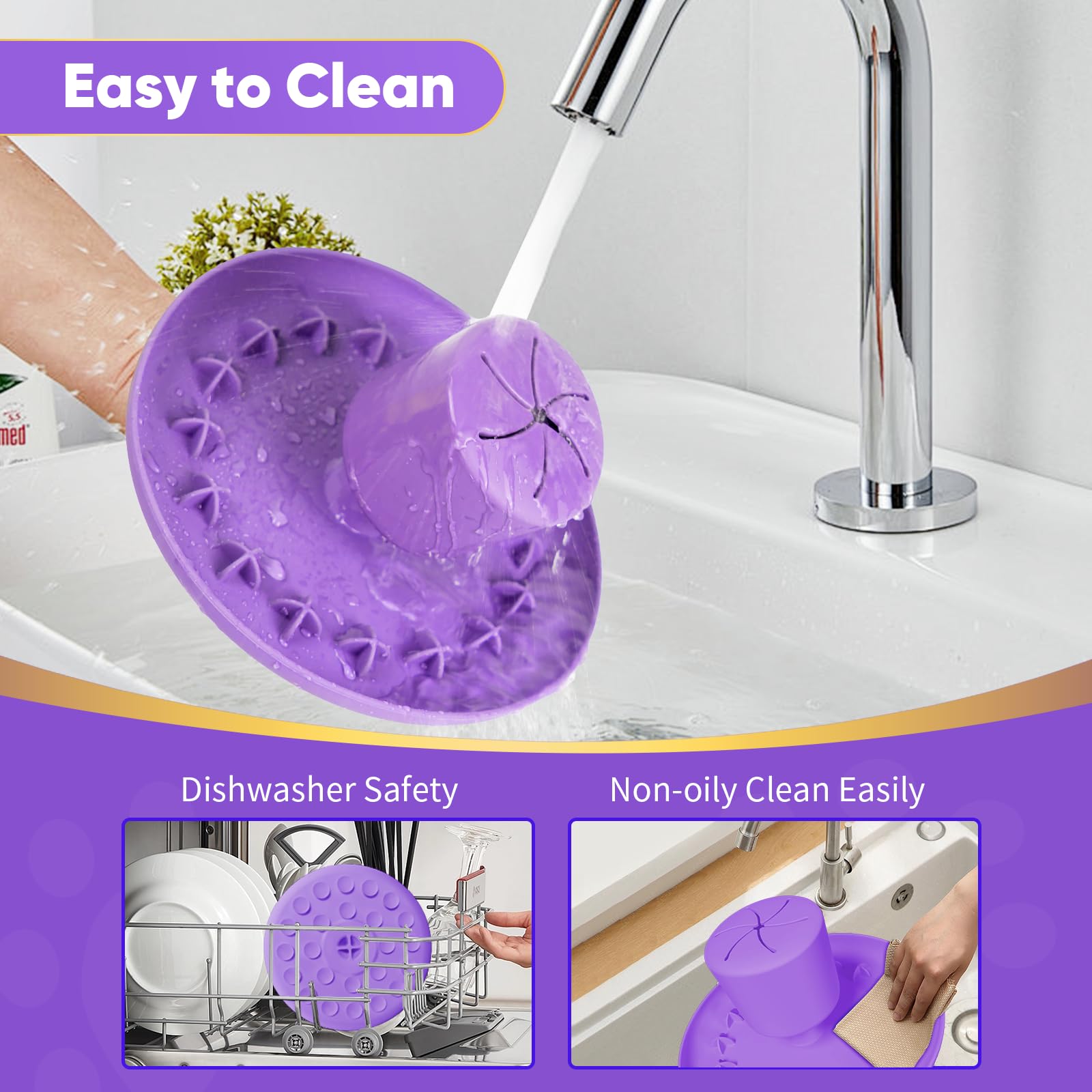 2 in 1 Slow Feeder Cat Bowl with Non-Slip Silicone Base - Interactive Food Dispenser & Lick Mat Combo - Anti-Vomiting & Anti-Whisker Fatigue Pet Bowl for All Cat Breeds - Perfect for Mealtime Fun & Portion Control