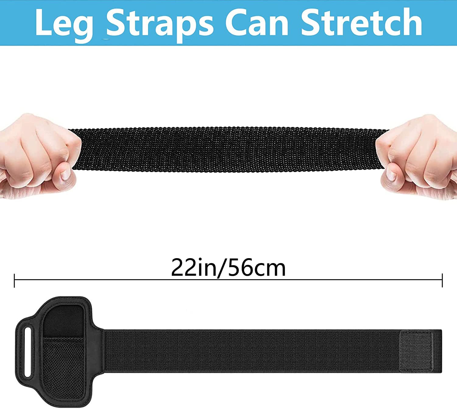 Elastic Leg Strap for Nintendo Switch & Switch OLED - Joy-Con Controller Leg Bands Compatible with Ring Fit Adventure & Switch Sports (Pack of 2) - Perfect for Fitness Gaming & Home Workouts