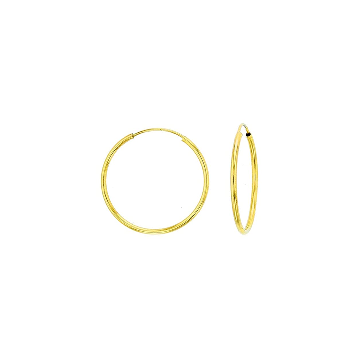 FANCIME 18K Solid Yellow Gold Huggie Hoop Earrings - 1.1MM Tube Piercing Round Dainty Endless Lightweight Tiny Hoops for Women & Girls (22mm/27mm/32mm/42mm) | Perfect for Everyday Wear, Date Night & Special Occasions | Fine Jewelry Gift